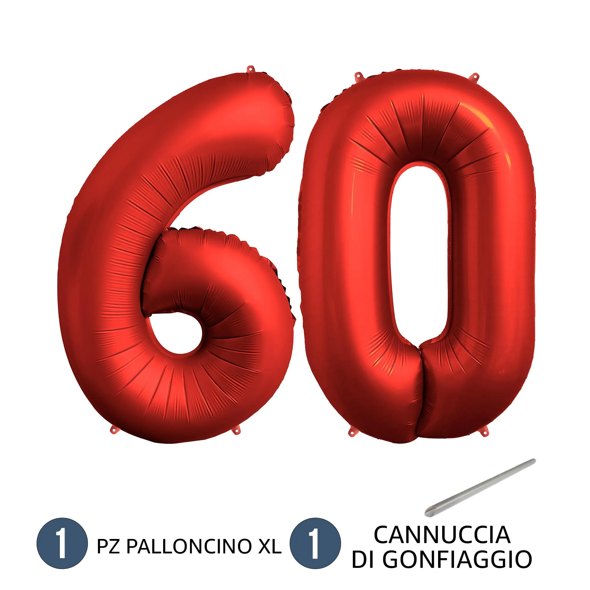 FUNFEST Palloncini 60° Compleanno Rosso – Numeri 6 e 0 Giganti (100cm) - immagine 7