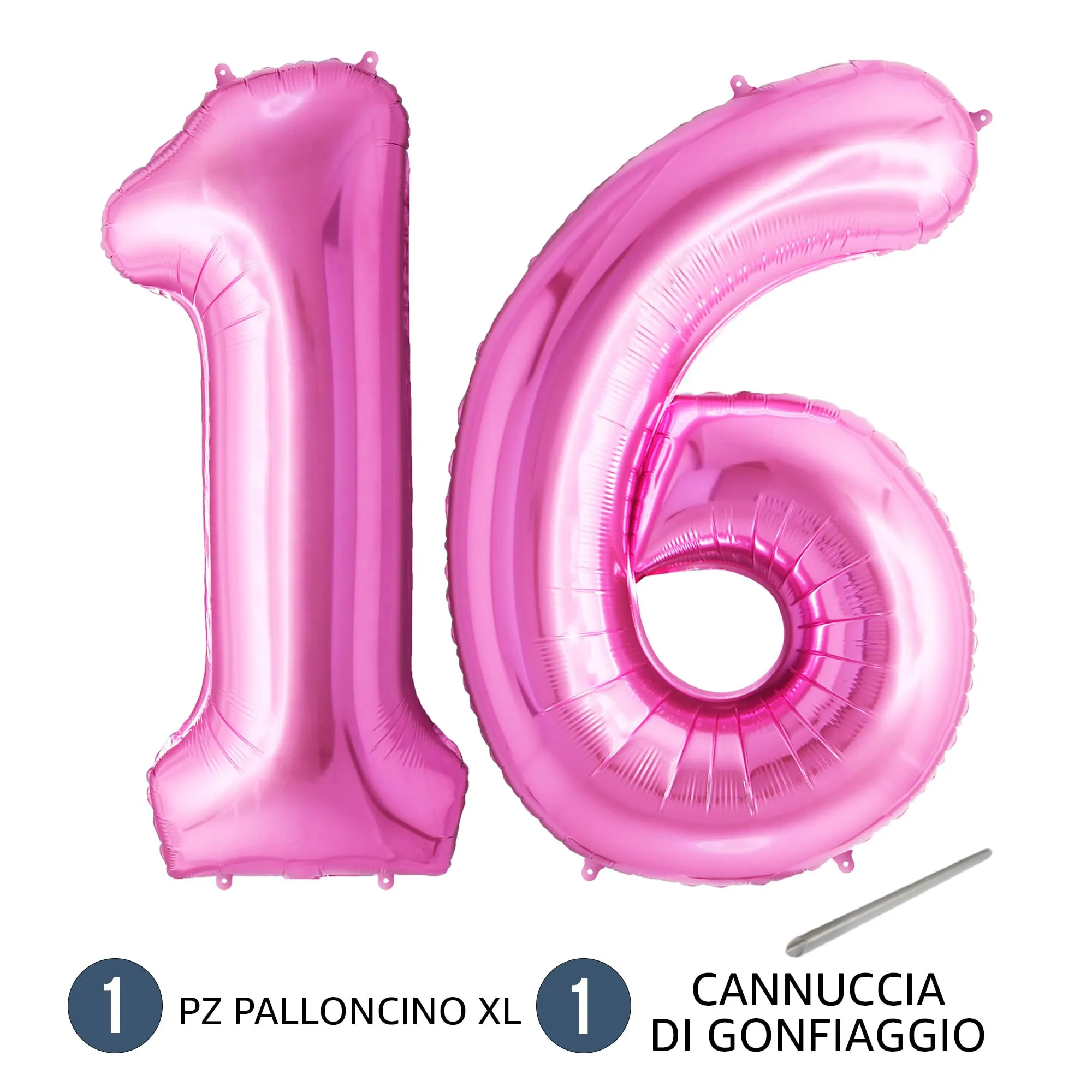 FUNFEST Palloncini 16 o 61 Anni Rosa Giganti 100cm - immagine 7