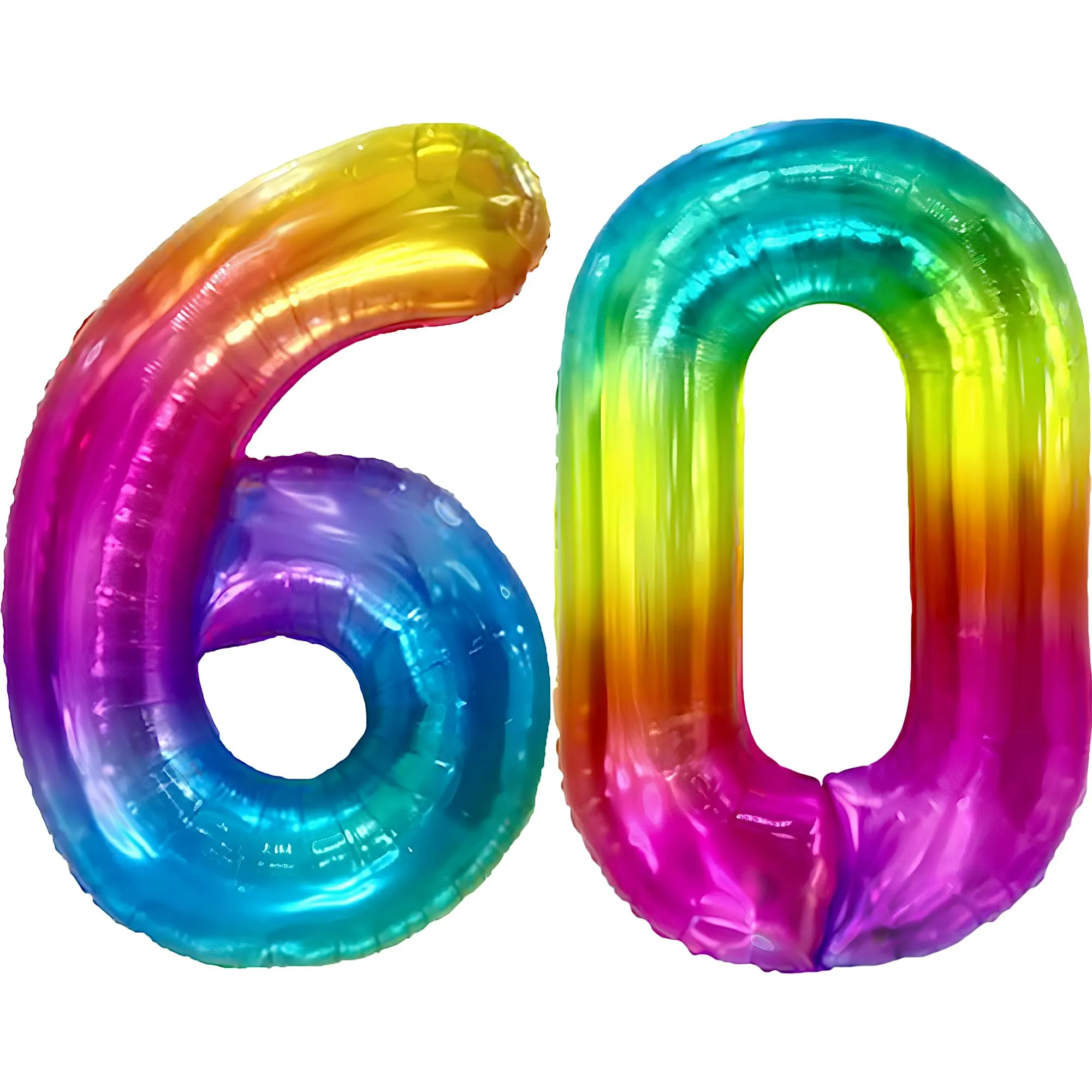 FUNFEST Palloncini 60° Compleanno Arcobaleno Giganti 100cm - immagine 1