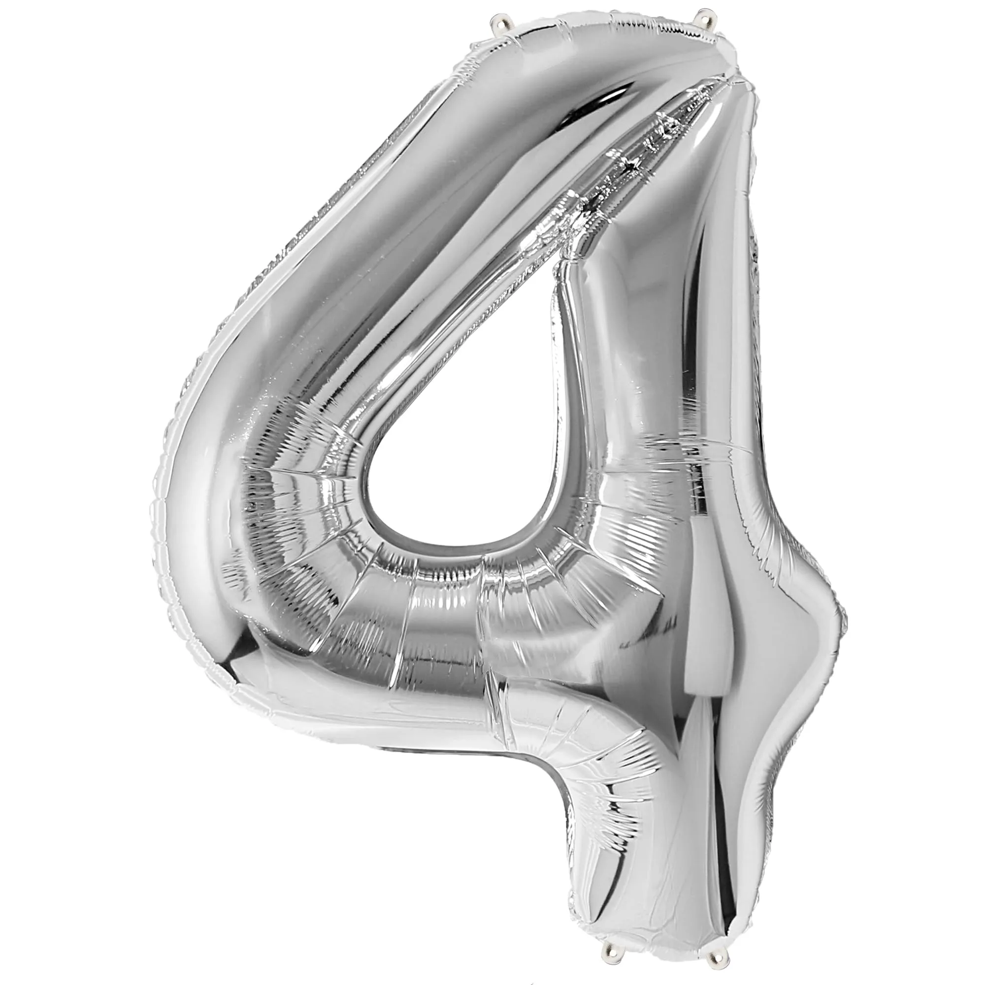 FUNFEST Palloncino Numero 4 Argento Metallizzato 100cm - immagine 1