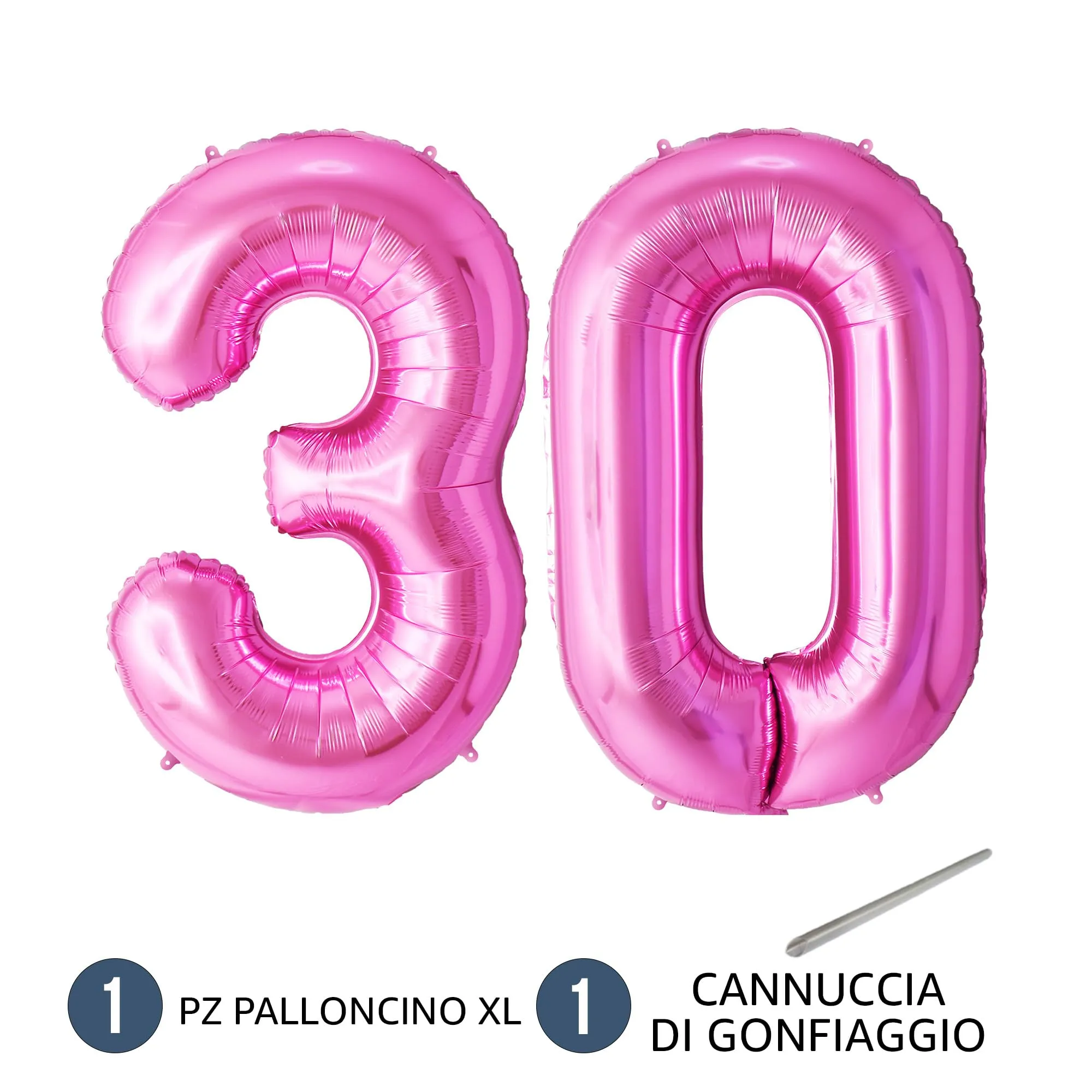 FUNFEST Palloncini 30° Compleanno Rosa Giganti 100cm - immagine 7