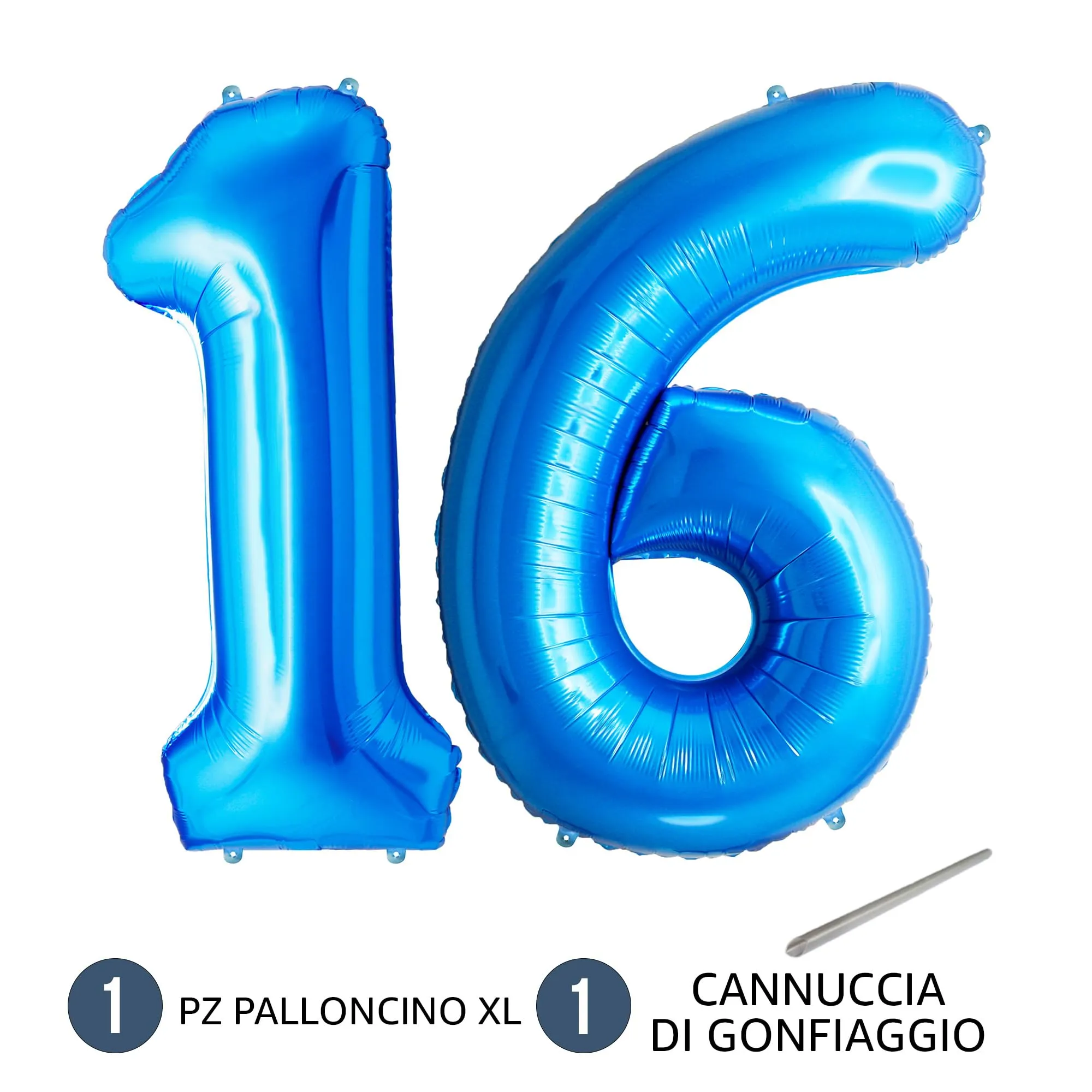 FUNFEST Palloncini 16 o 61 Anni Blau Giganti 100cm - immagine 7