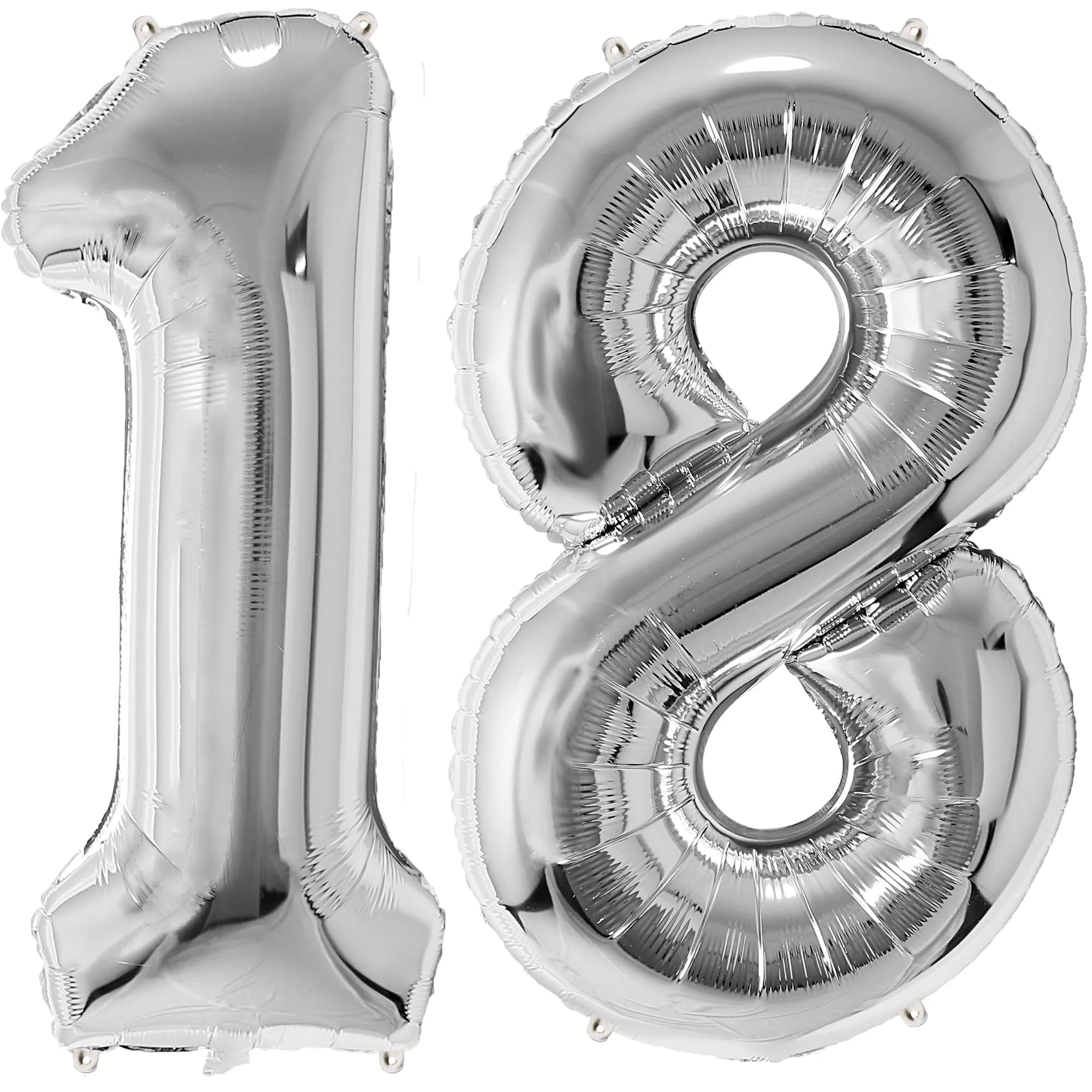 FUNFEST Palloncini 18 o 81 Anni Argento Giganti 100cm - immagine 1