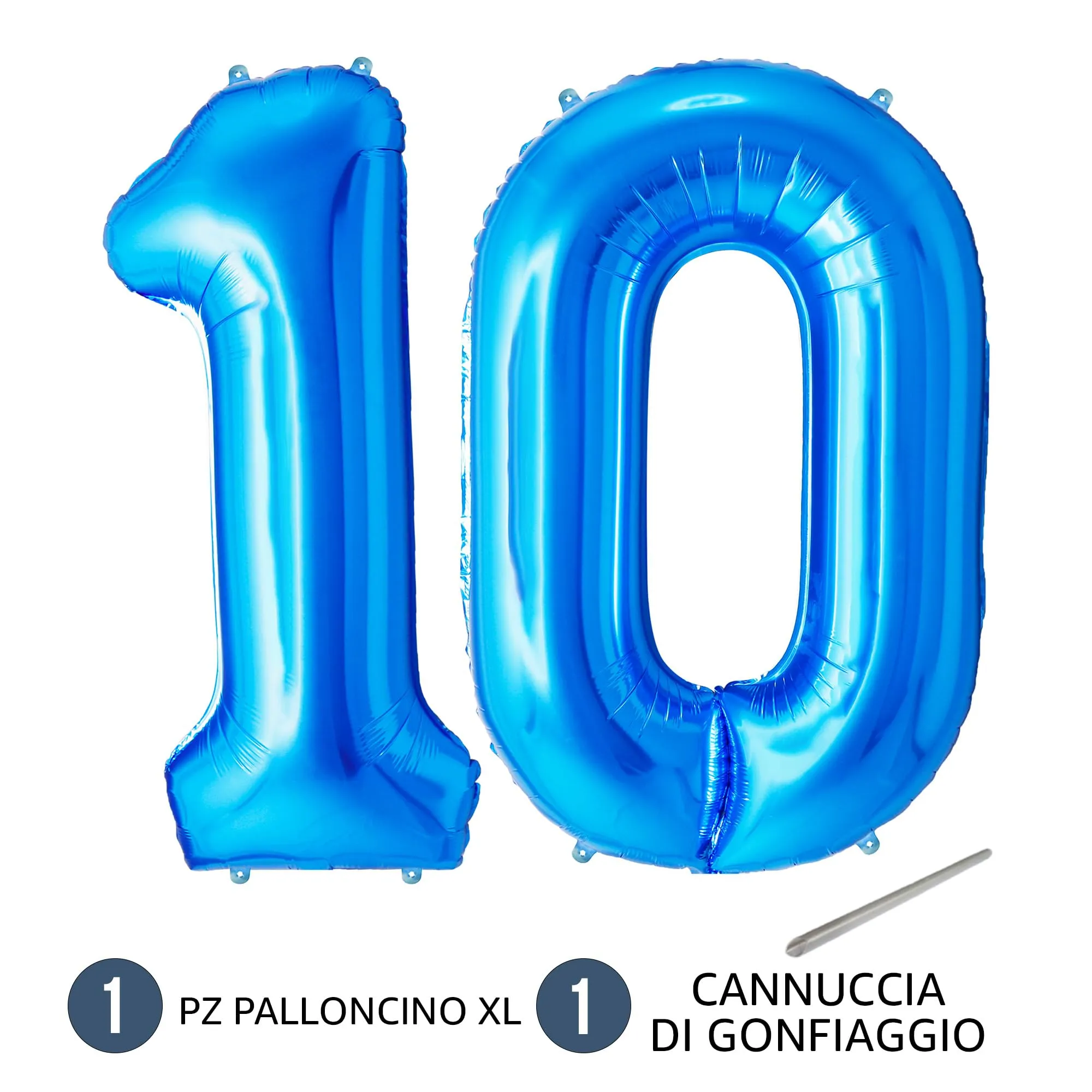 FUNFEST Palloncini 10° Compleanno Blu Giganti 100cm - immagine 7
