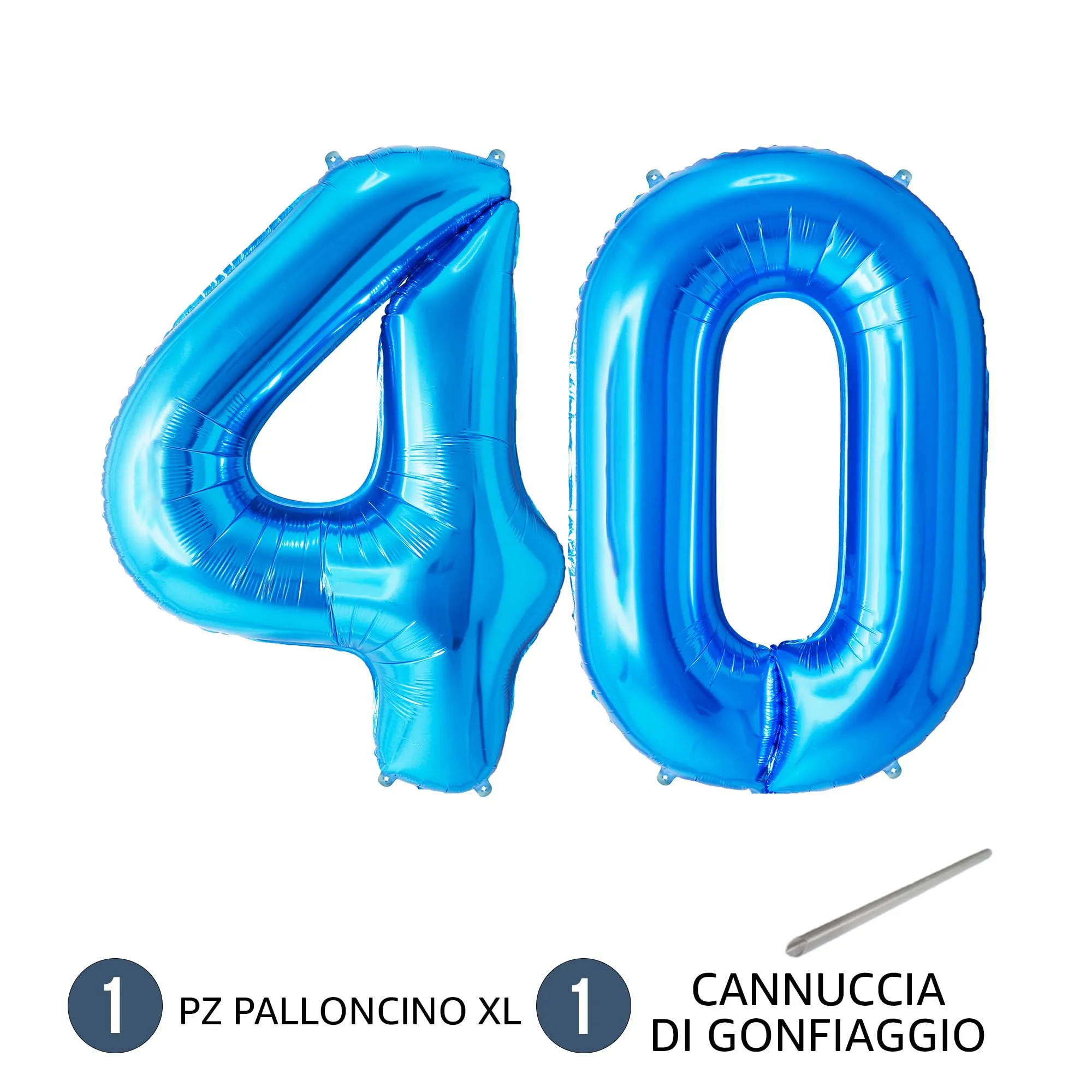 FUNFEST Palloncini 40° Compleanno Blu Giganti 100cm - immagine 7