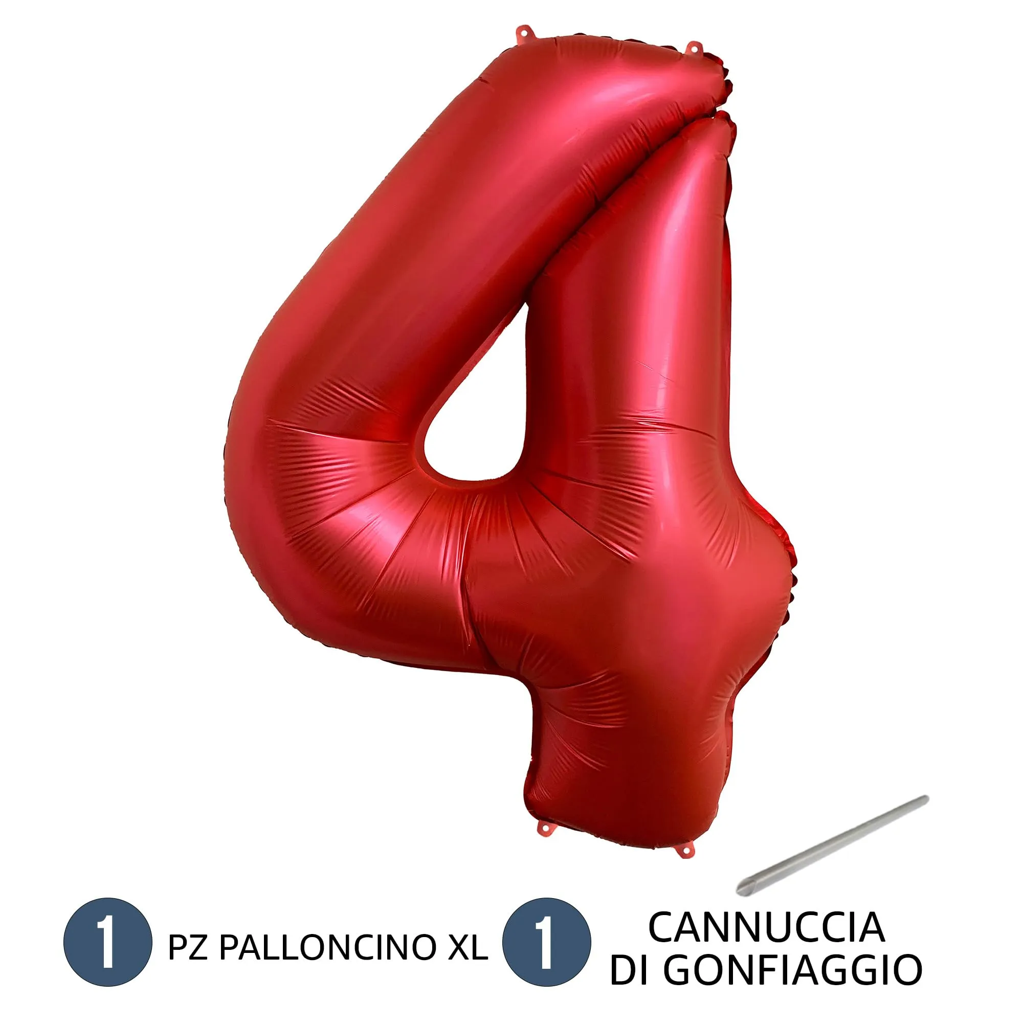 FUNFEST Palloncino Numero 4 Rosso Cromo 100cm - immagine 7