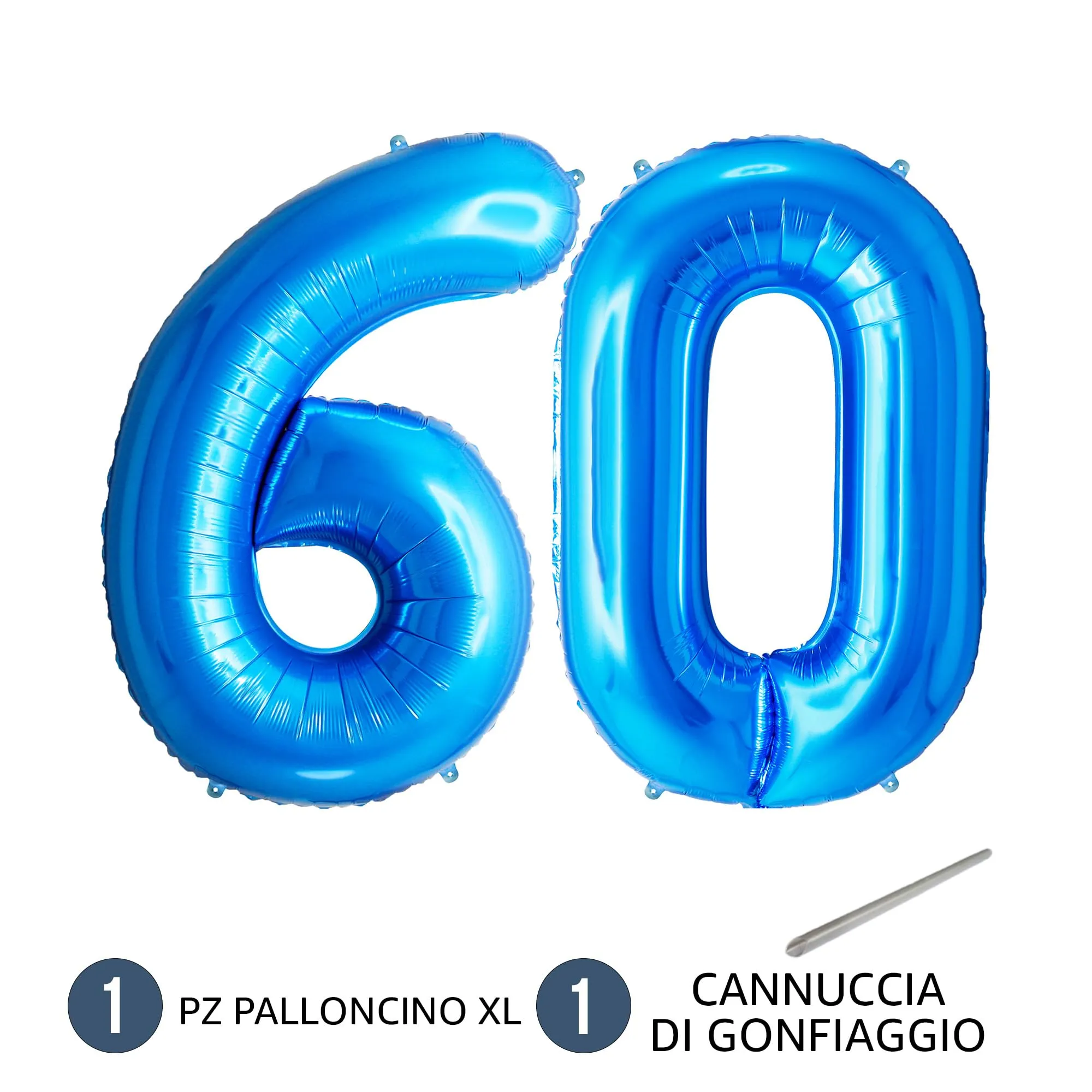 FUNFEST Palloncini 60° Compleanno Blu Giganti 100cm - immagine 7
