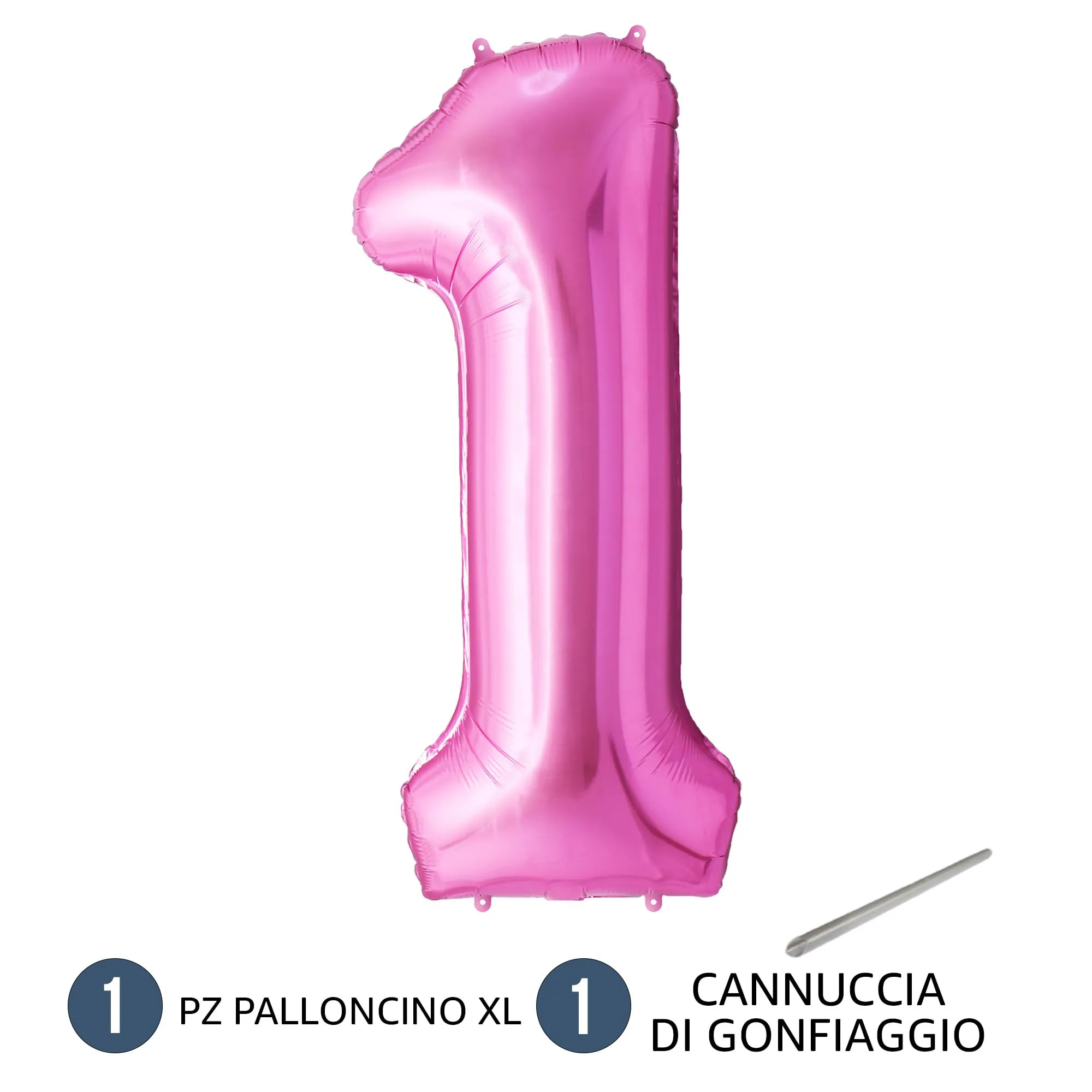 FUNFEST Palloncino Numero 1 Oro Rosa/Pink 100cm - immagine 7