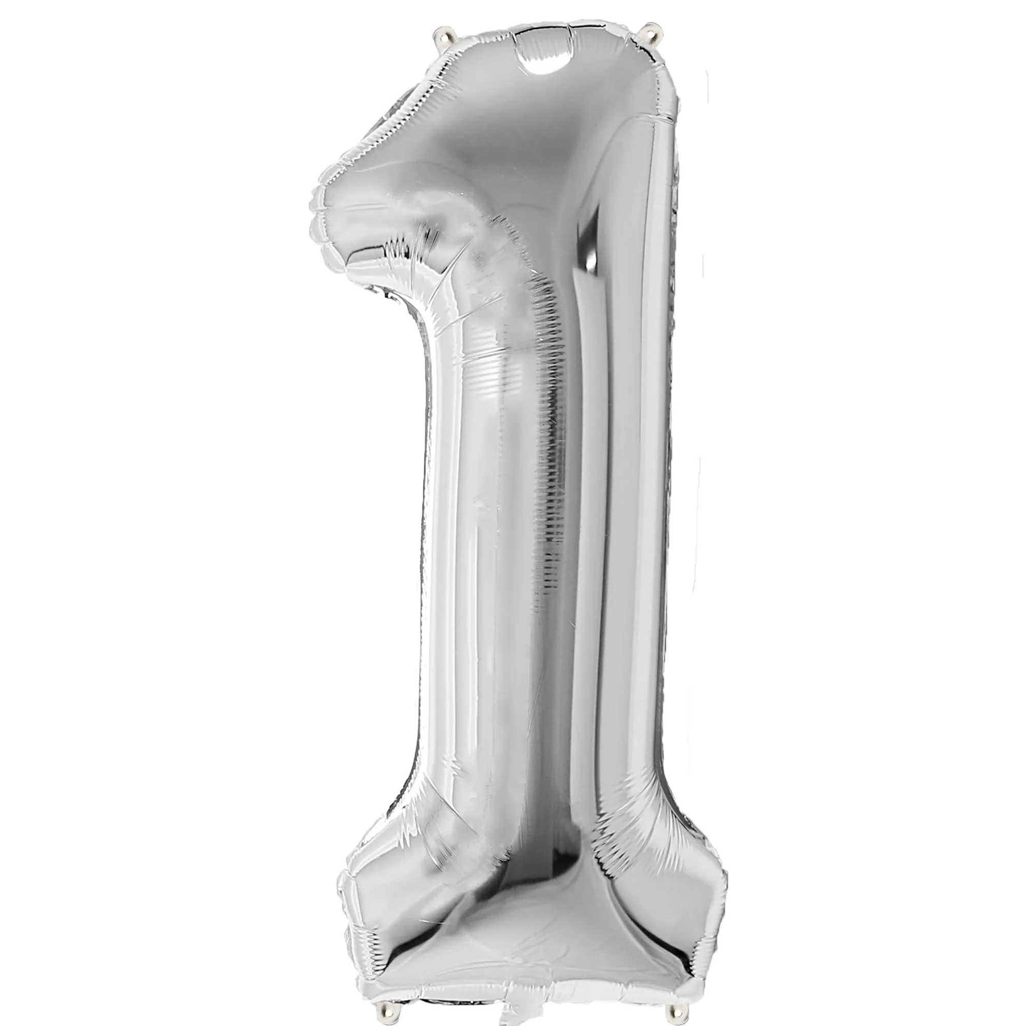 FUNFEST Palloncino Numero 1 Argento Metallizzato 100cm - immagine 1