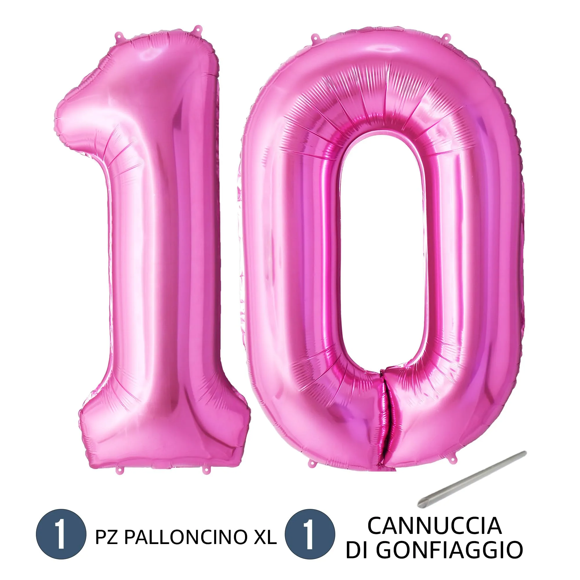 FUNFEST Palloncini 10° Compleanno Rosa Giganti 100cm - immagine 7