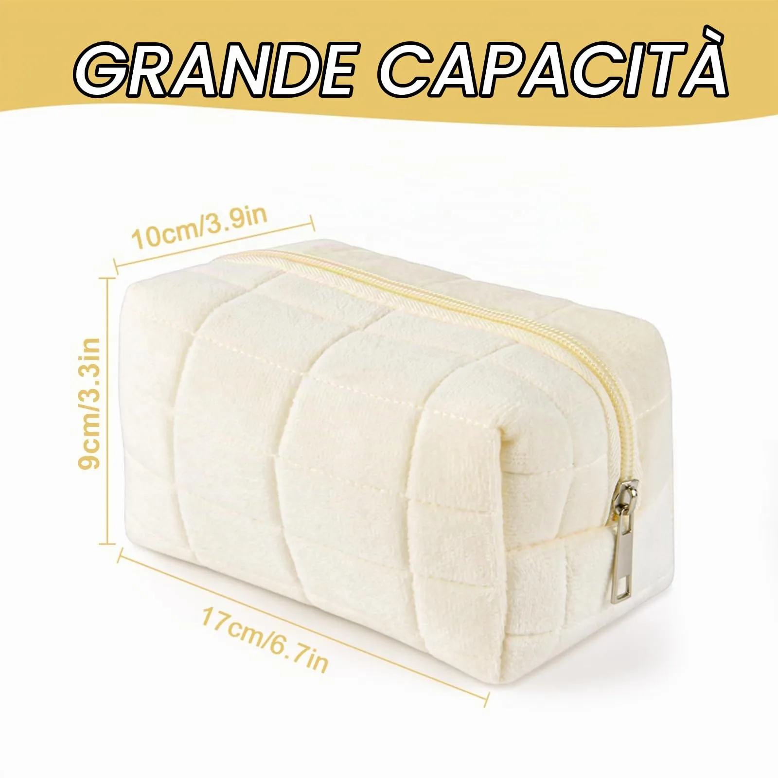 Aucuu Trousse da viaggio per cosmetici, coquette, beauty case, da donna, con motivo floreale, per bambini, donne e uomini, # 6 bianco, 17 * 11 * 10 cm, Elegante - immagine 2