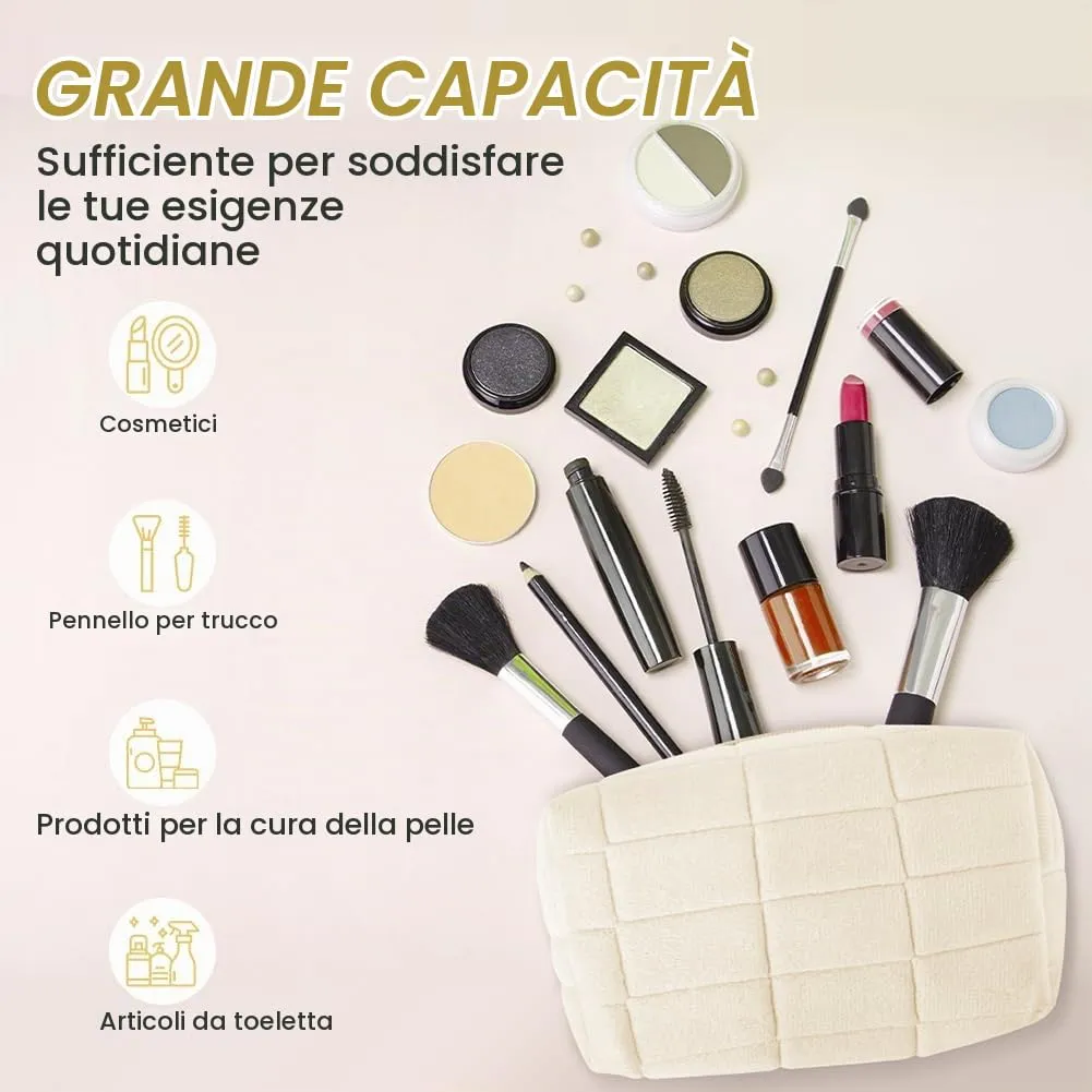 Aucuu Trousse da viaggio per cosmetici, coquette, beauty case, da donna, con motivo floreale, per bambini, donne e uomini, # 6 bianco, 17 * 11 * 10 cm, Elegante - immagine 3