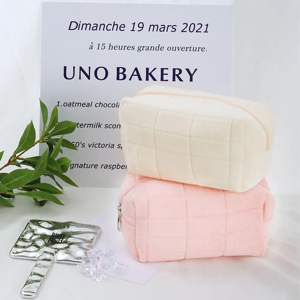 Aucuu Trousse da viaggio per cosmetici, coquette, beauty case, da donna, con motivo floreale, per bambini, donne e uomini, # 6 bianco, 17 * 11 * 10 cm, Elegante - immagine 6