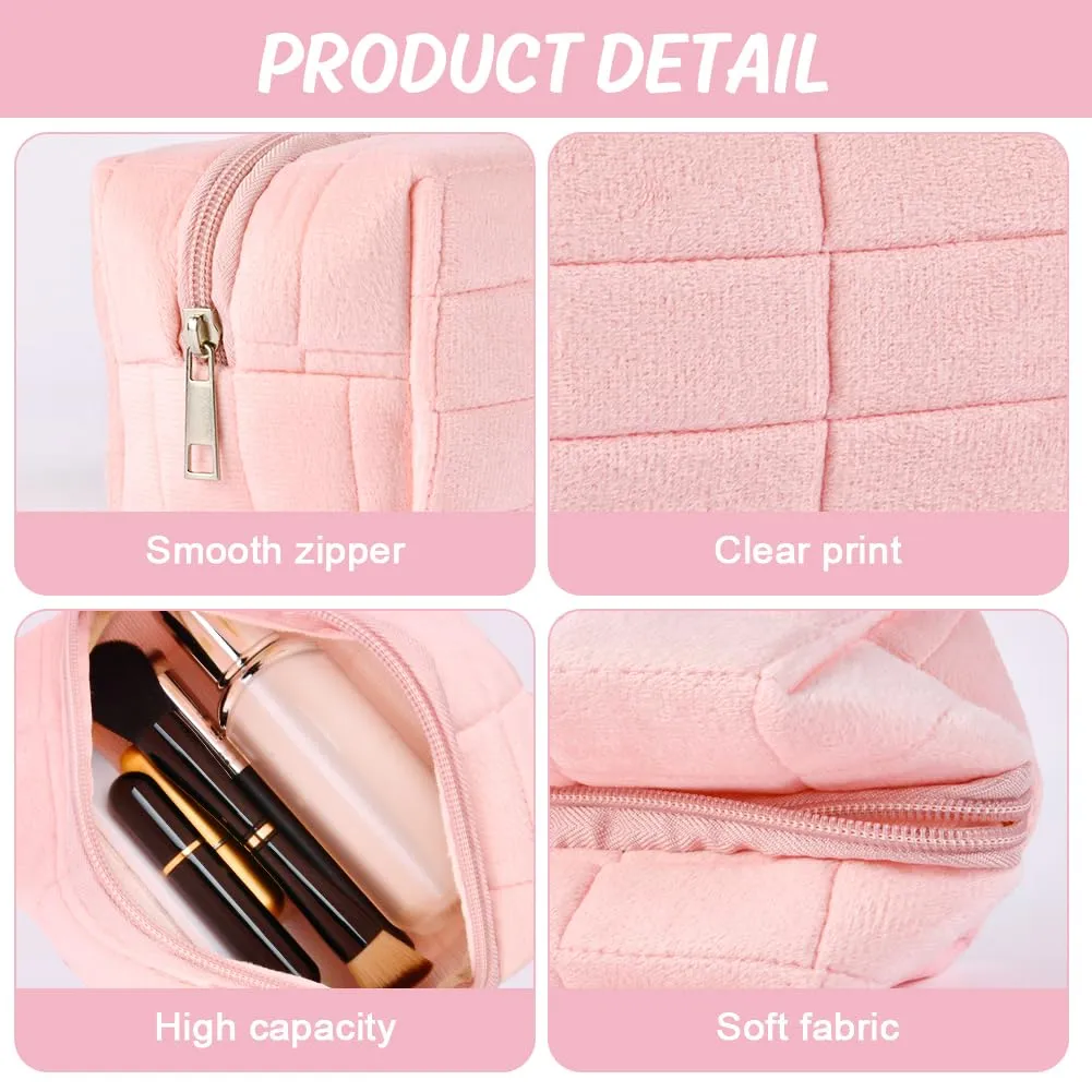 Aucuu Trousse da viaggio per cosmetici, coquette, beauty case, da donna, con motivo floreale, per bambini, donne e uomini, #5 rosa, 17 * 11 * 10 cm, Elegante - immagine 4