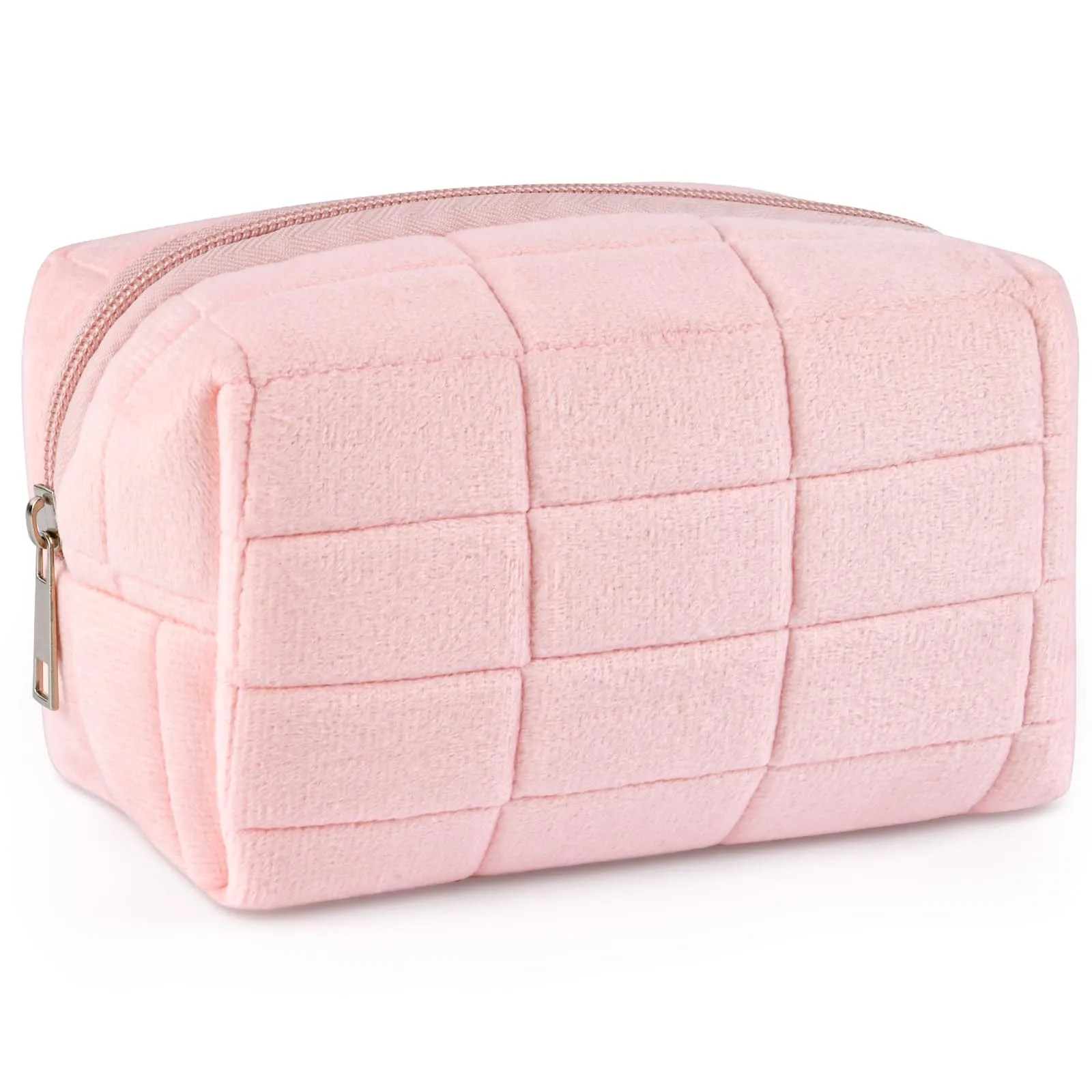Aucuu Trousse da viaggio per cosmetici, coquette, beauty case, da donna, con motivo floreale, per bambini, donne e uomini, #5 rosa, 17 * 11 * 10 cm, Elegante - immagine 9