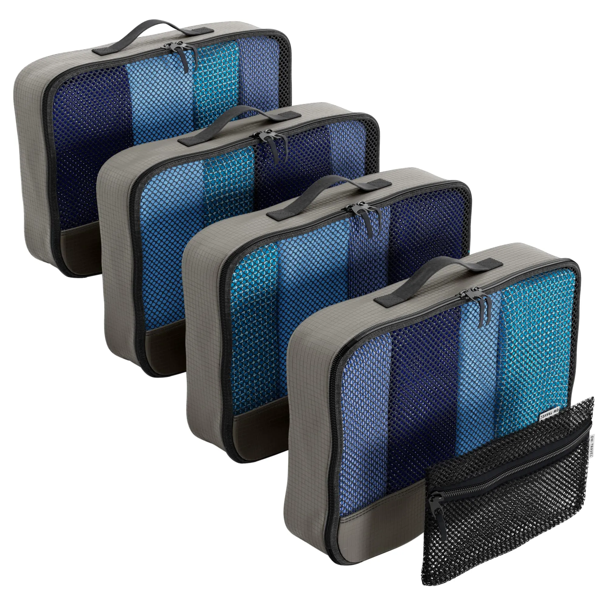 OW-Travel Organizer Valigia, Packing Cubes, Cubi Viaggio, Grigio M 5 Pezzi - immagine 1