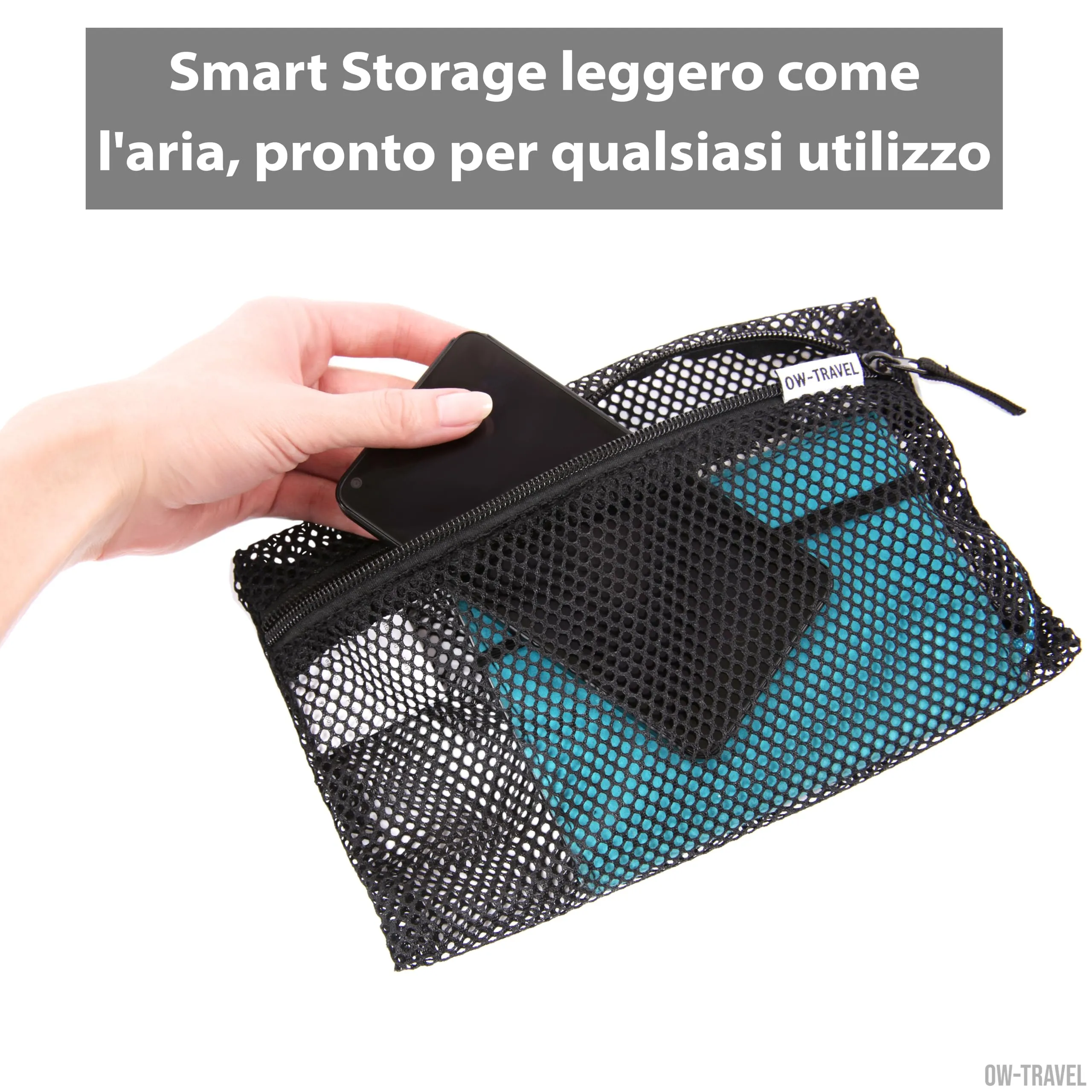 OW-Travel Organizer Valigia, Packing Cubes, Cubi Viaggio Grigio M/L 5 Pezzi - immagine 8