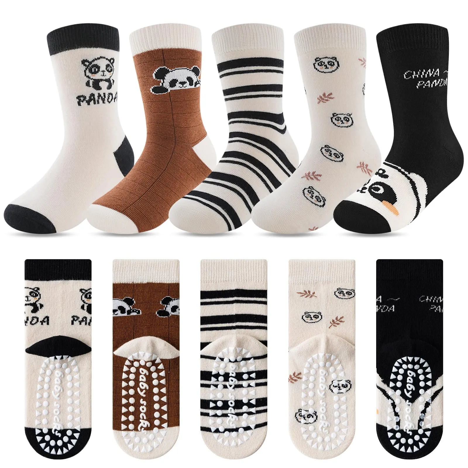 Kyopp 5 Paia Calzini per Bambini e Ragazze e Ragazzi Divertenti Calzini Animali in Cotone Unisex per Crew Socks 21-37 - immagine 1