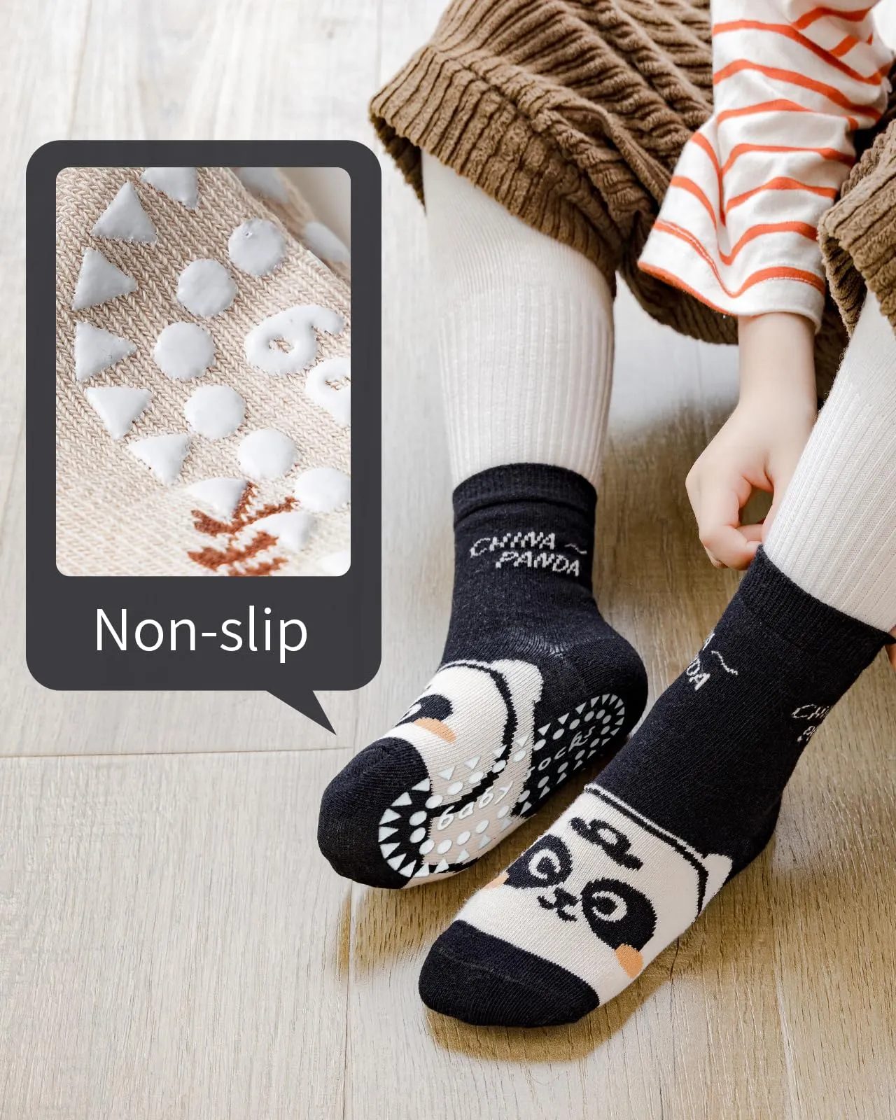 Kyopp 5 Paia Calzini per Bambini e Ragazze e Ragazzi Divertenti Calzini Animali in Cotone Unisex per Crew Socks 21-37 - immagine 2