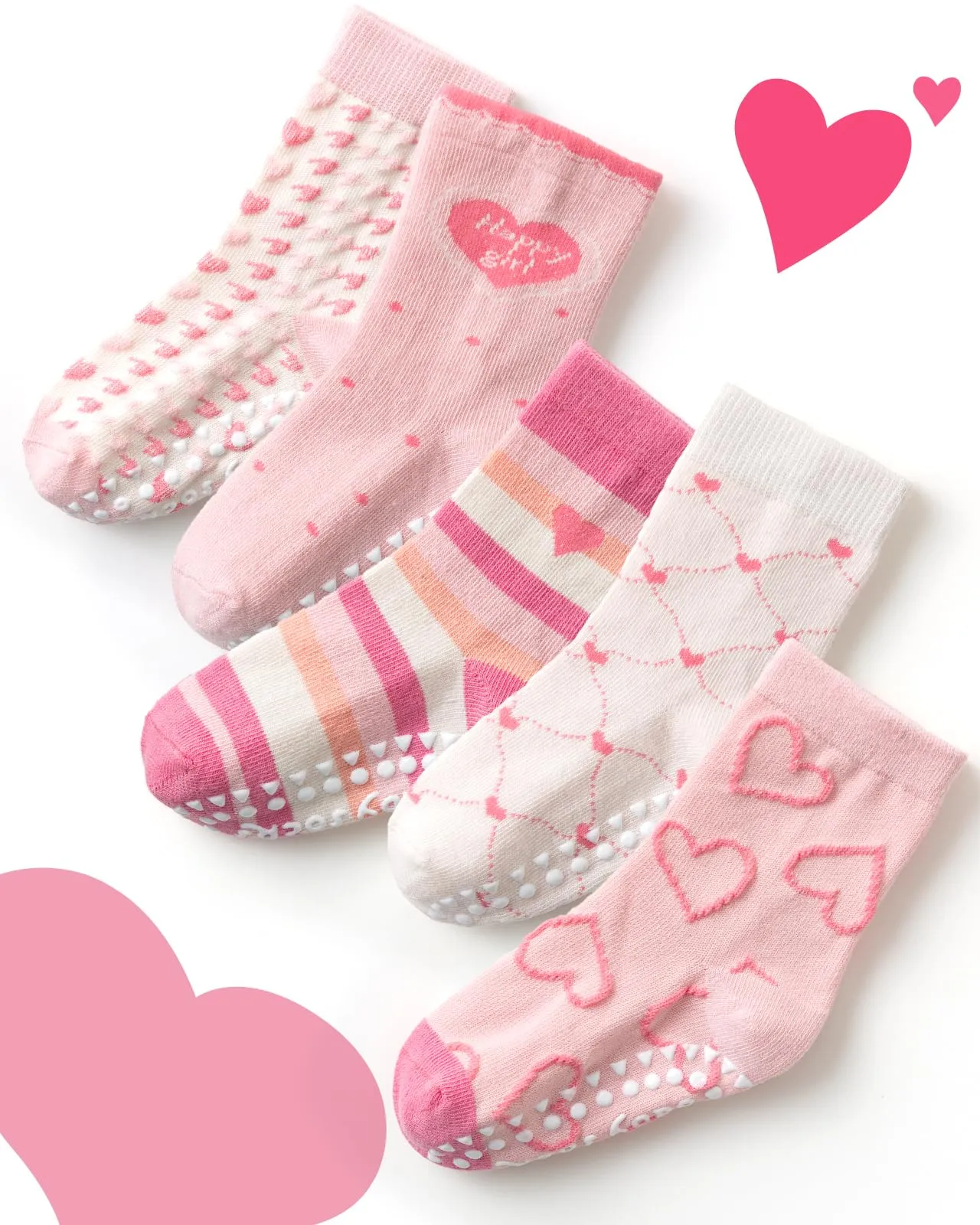 Kyopp 5 paia di calzini antiscivolo per bambini in cotone, calzini ABS antiscivolo per ragazzi e ragazze con motivi animali 25-37EU, 33-37 - immagine 8