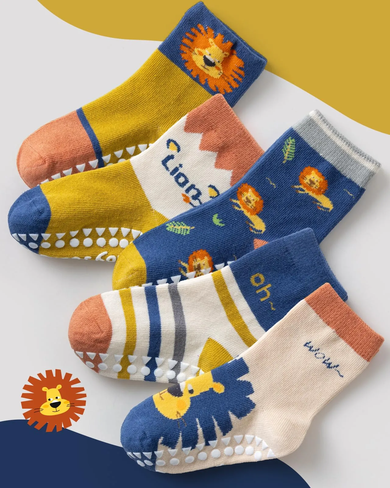 Kyopp 5 Paia Calzini per Bambini e Ragazze e Ragazzi Divertenti Calzini Animali in Cotone Unisex per Crew Socks 21-37 - immagine 2
