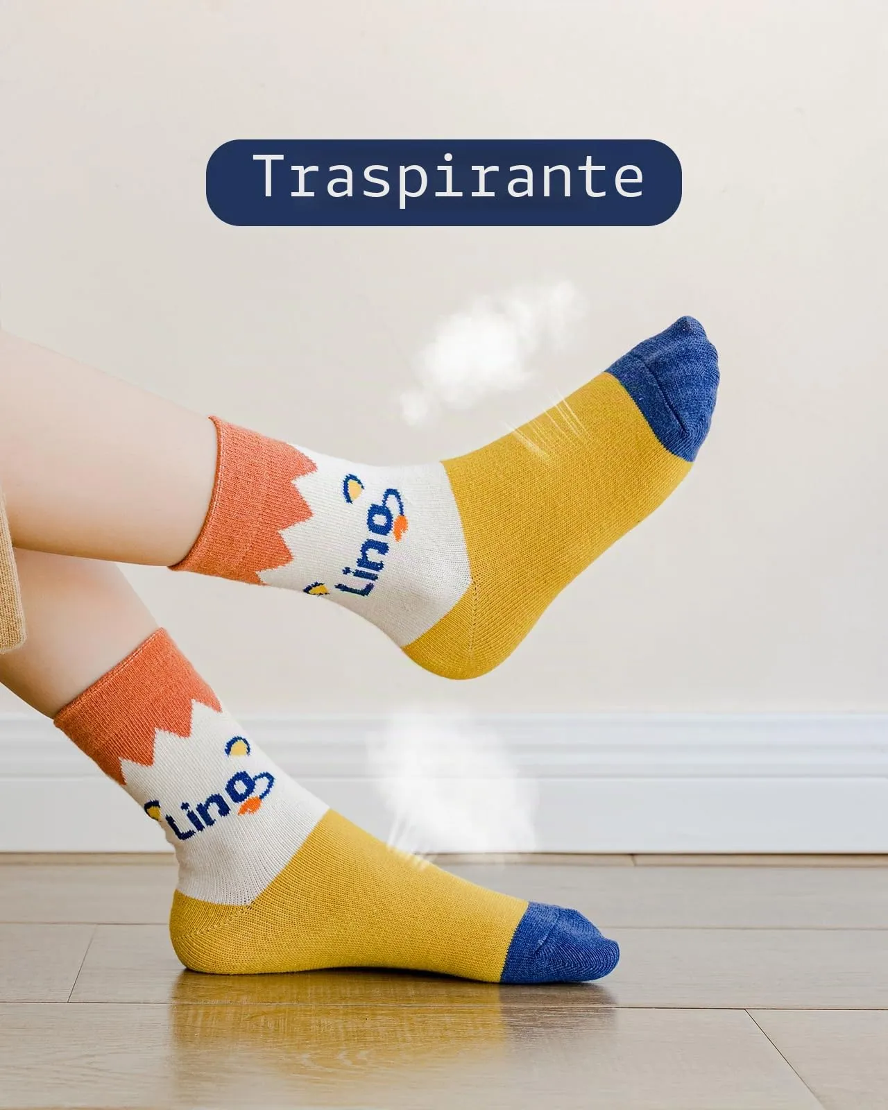 Kyopp 5 Paia Calzini per Bambini e Ragazze e Ragazzi Divertenti Calzini Animali in Cotone Unisex per Crew Socks 21-37 - immagine 7