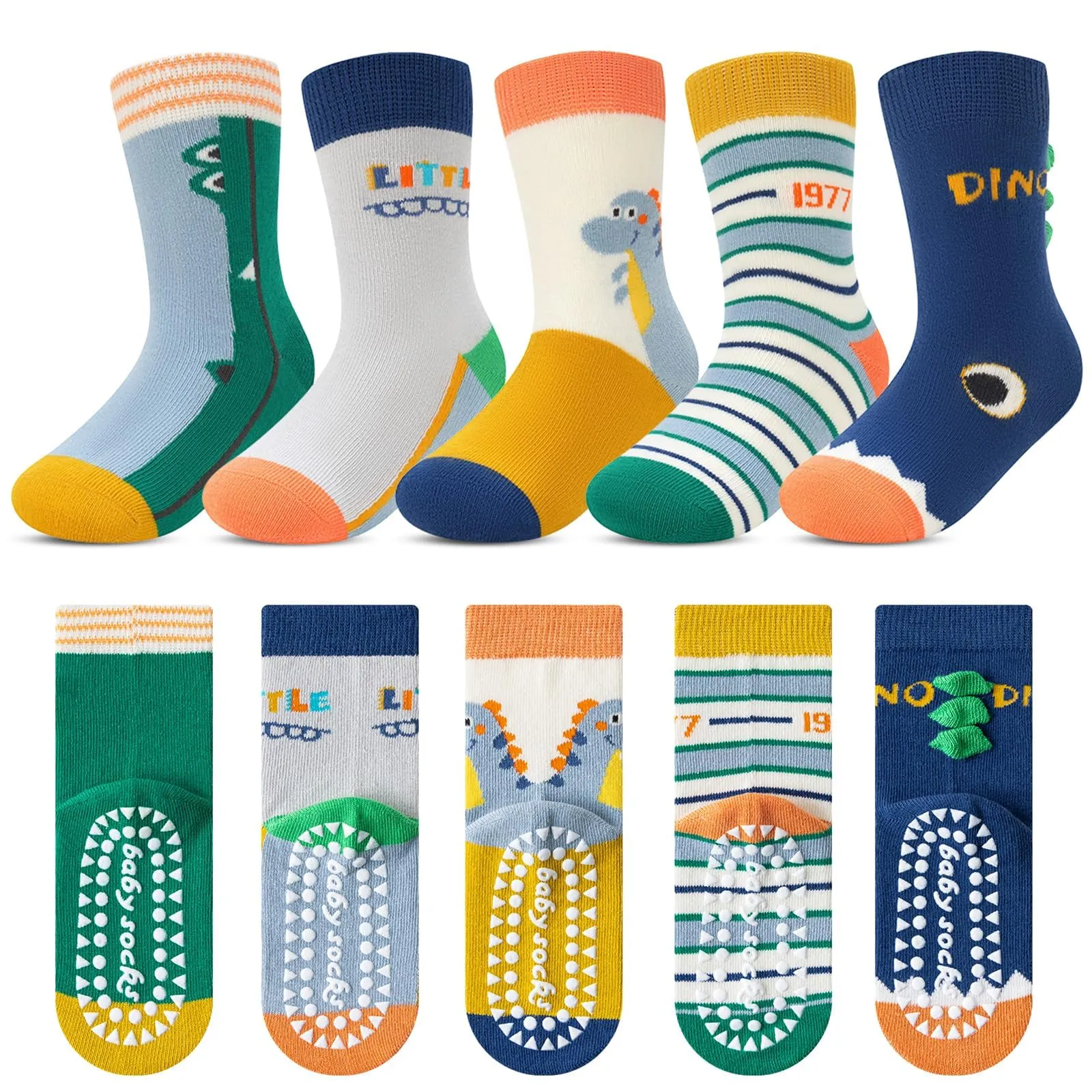 Kyopp 5 Paia Calzini per Bambini e Ragazze e Ragazzi Divertenti Calzini Animali in Cotone Unisex per Crew Socks 21-37 - immagine 1