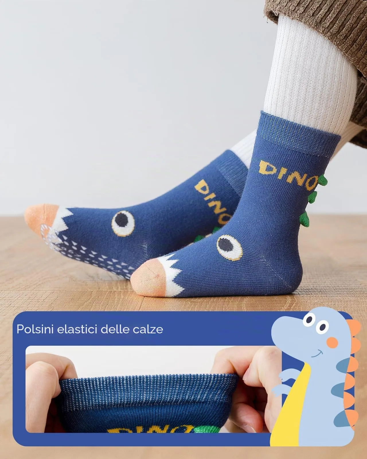 Kyopp 5 Paia Calzini per Bambini e Ragazze e Ragazzi Divertenti Calzini Animali in Cotone Unisex per Crew Socks 21-37 - immagine 2