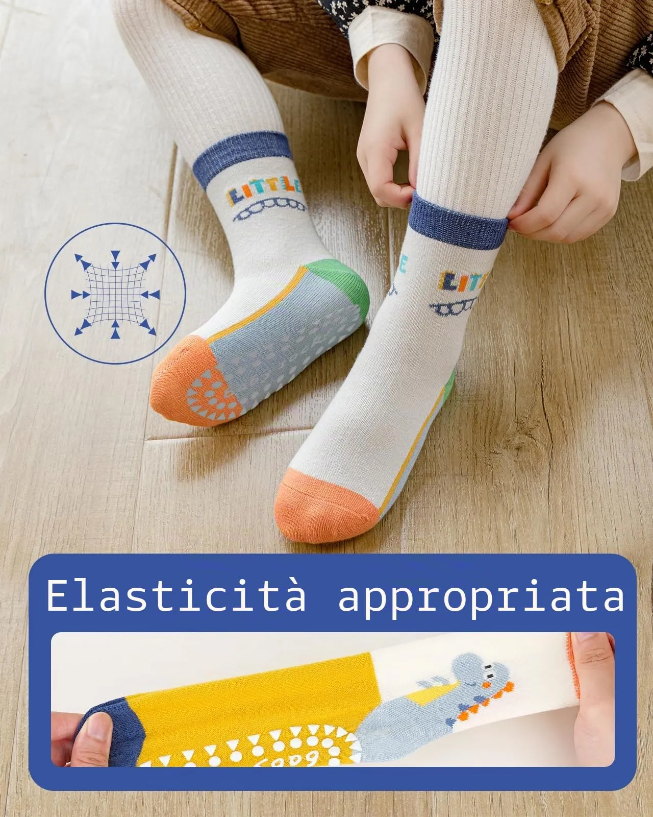 Kyopp 5 Paia Calzini per Bambini e Ragazze e Ragazzi Divertenti Calzini Animali in Cotone Unisex per Crew Socks 21-37 - immagine 4