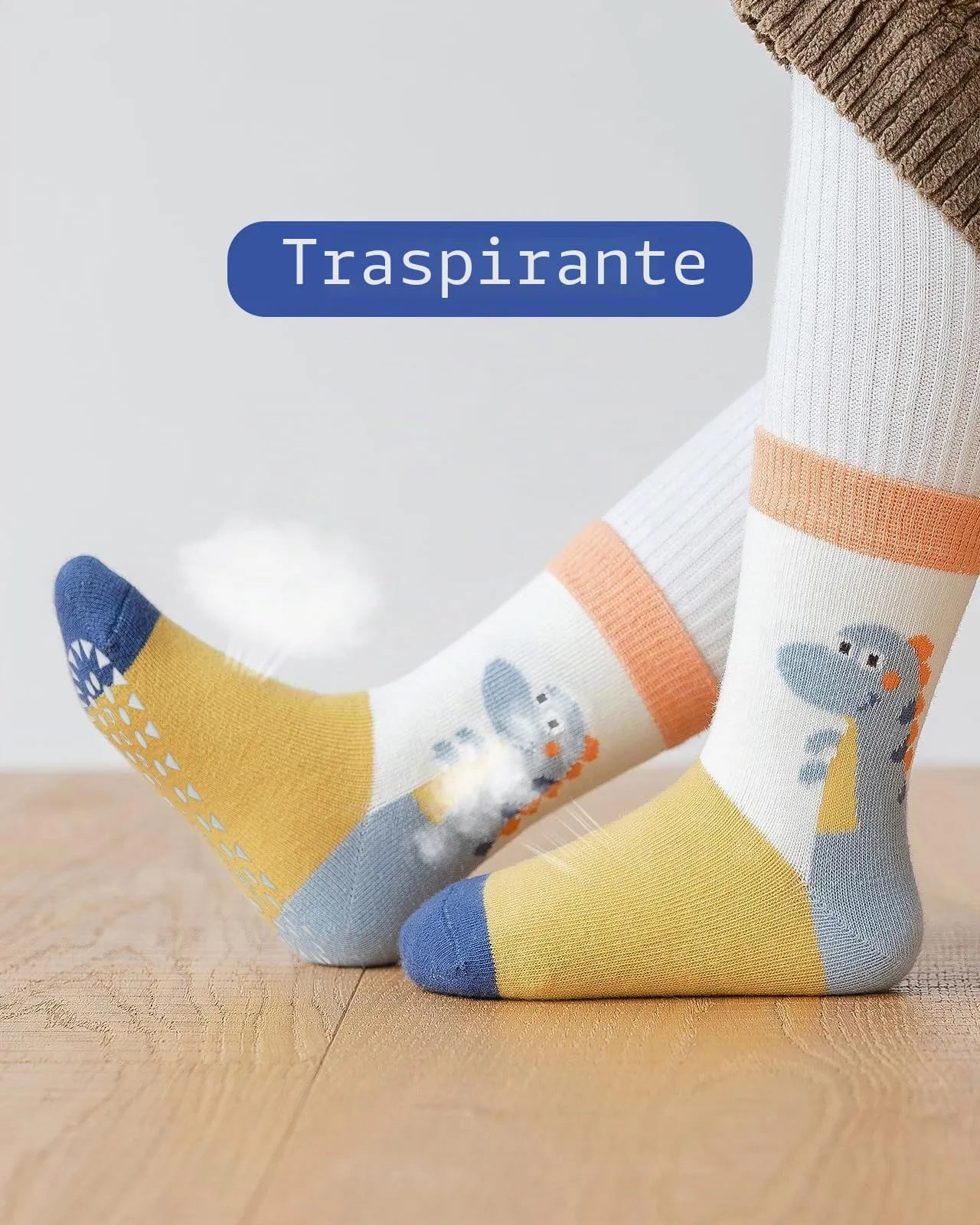 Kyopp 5 Paia Calzini per Bambini e Ragazze e Ragazzi Divertenti Calzini Animali in Cotone Unisex per Crew Socks 21-37 - immagine 5