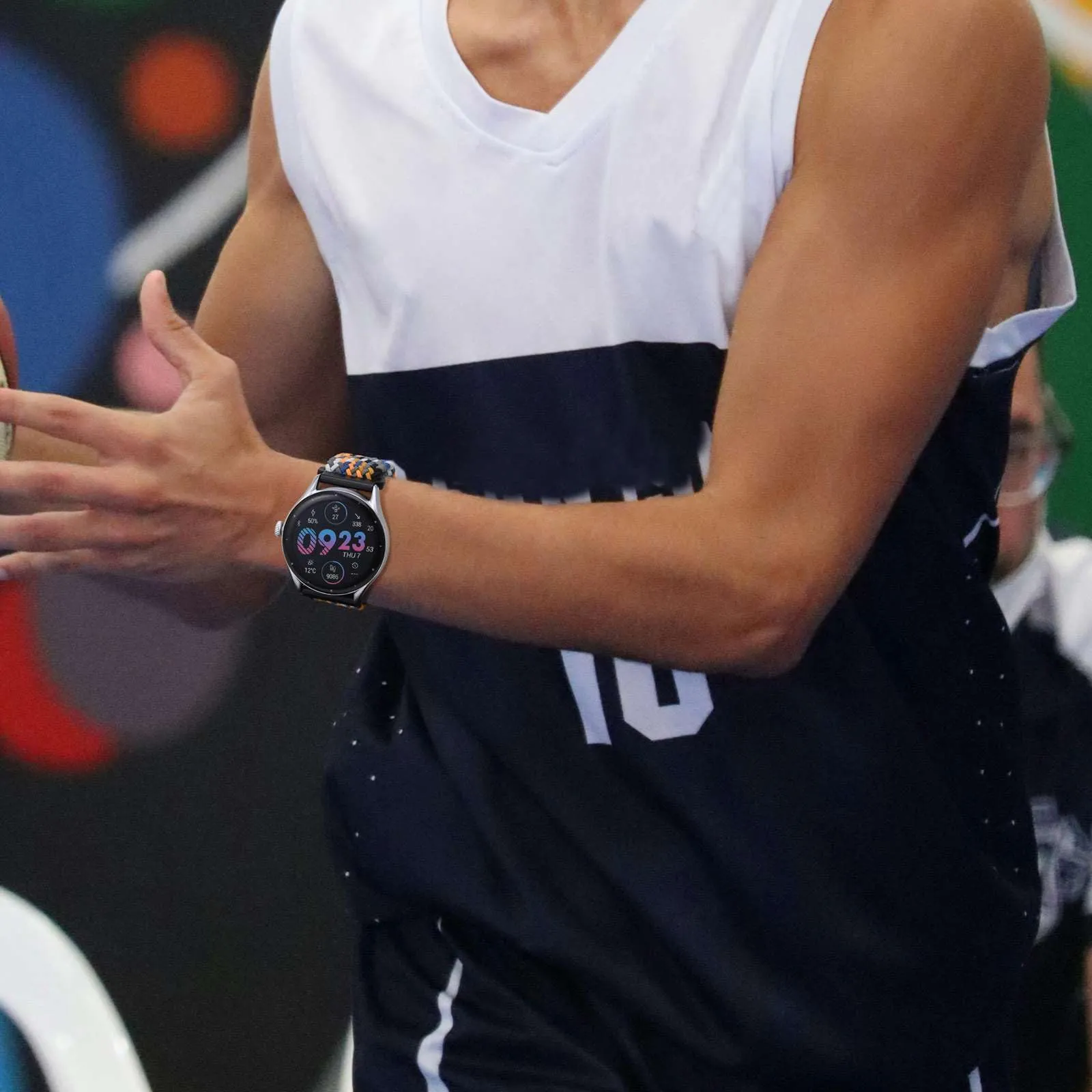 WOCCI 22mm Intrecciato Nylon Cinturino per Orologio da Uomo e da Donna, Regolabile Fibbia Nera (Camo) - immagine 6
