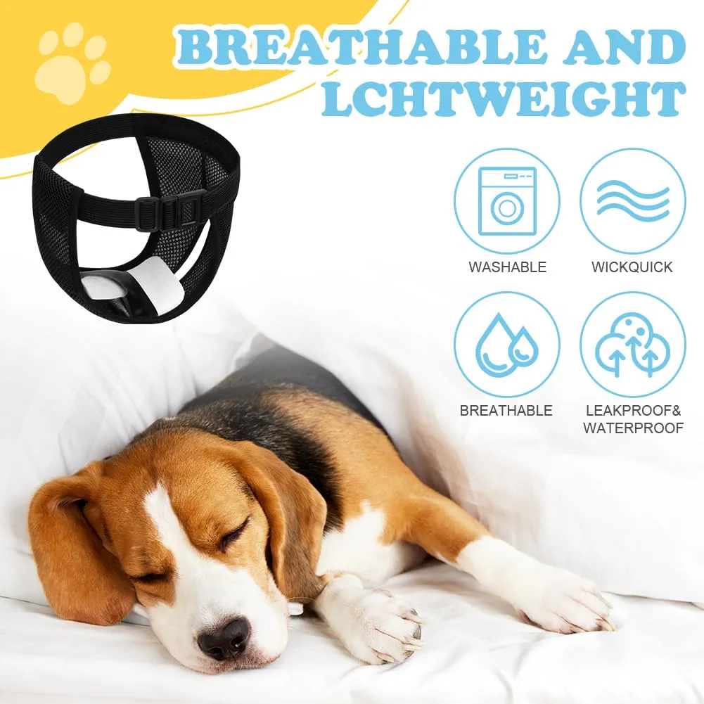 Aomig Lavabili Pannolini per Cani Femmina, Pannolini Cane Riutilizzabili, Pannolino Mutande Mestruali Cane, Pantaloni Mestruali Igienici per Cani di Piccola con 6 Cuscinetti di Ricambio(Nero-L) - immagine 4