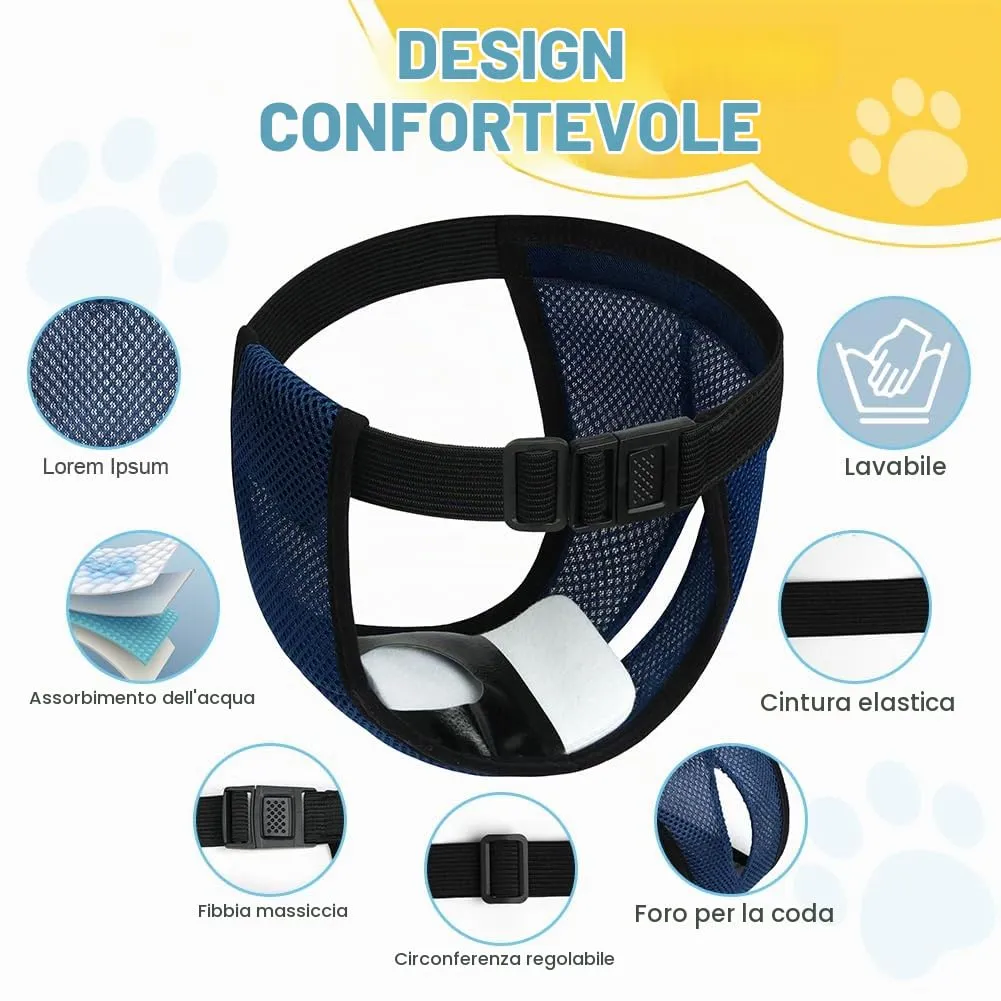 Aomig Lavabili Pannolini per Cani Femmina, Pannolini Cane Riutilizzabili, Pannolino Mutande Mestruali Cane Traspirante, Pantaloni Mestruali Igienici per Cani di Piccola con 6 Cuscinetti di Ricambio-L - immagine 3