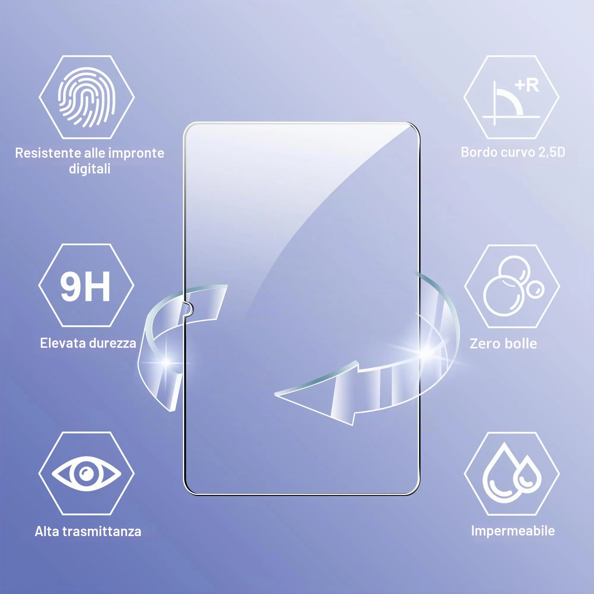 CAUHENYEE Pellicola Protettiva per Lenovo Tab Plus 2024 [11,5 Pollici] Vetro Temperato, [2+1] 2 Pezzi Vetro Protettivo + 1 Pezzo Protezione per Fotocamera, Proteggi Schermo in Vetro Durezza HD 9H - immagine 4