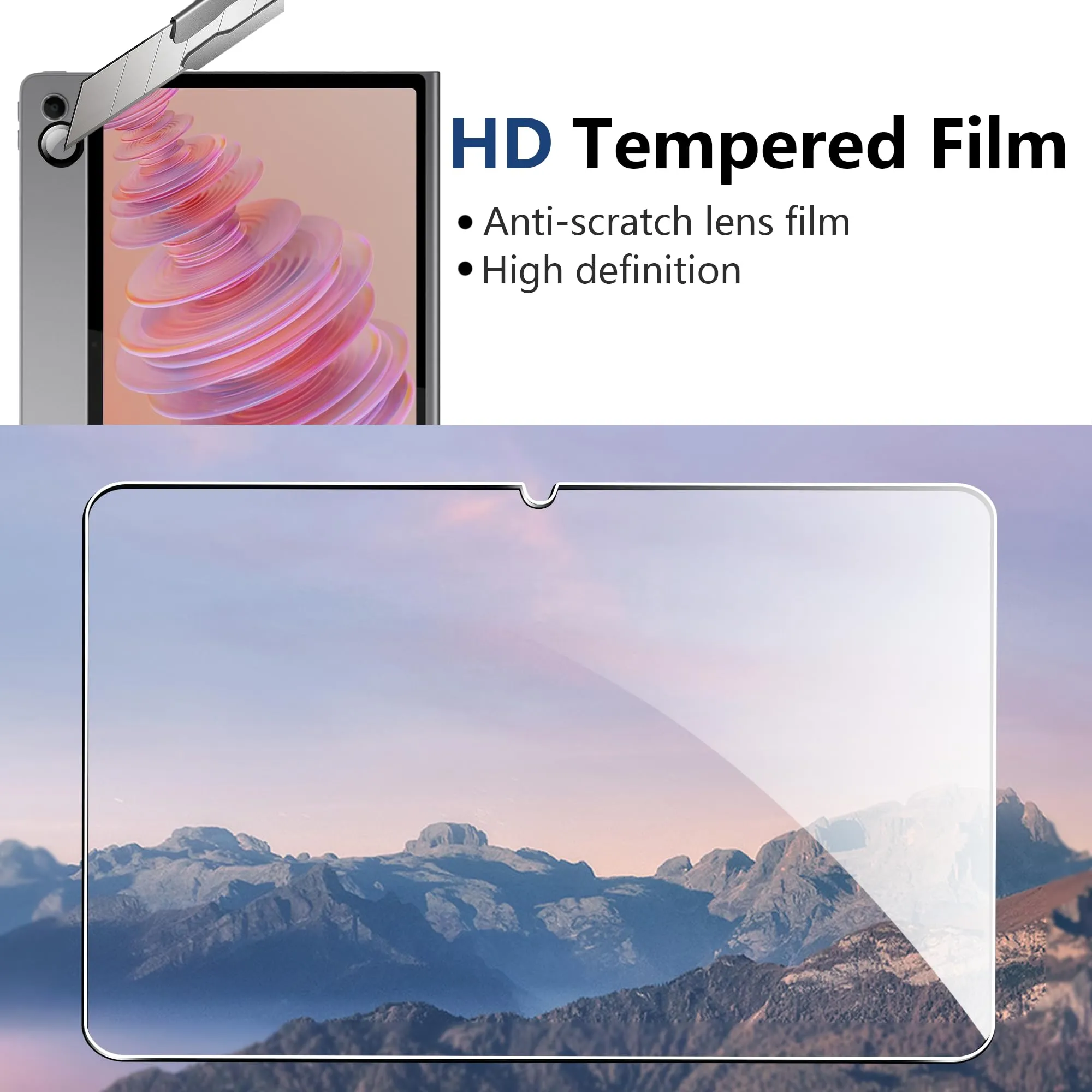 CAUHENYEE Pellicola Protettiva per Lenovo Tab Plus 2024 [11,5 Pollici] Vetro Temperato, [2+1] 2 Pezzi Vetro Protettivo + 1 Pezzo Protezione per Fotocamera, Proteggi Schermo in Vetro Durezza HD 9H - immagine 5