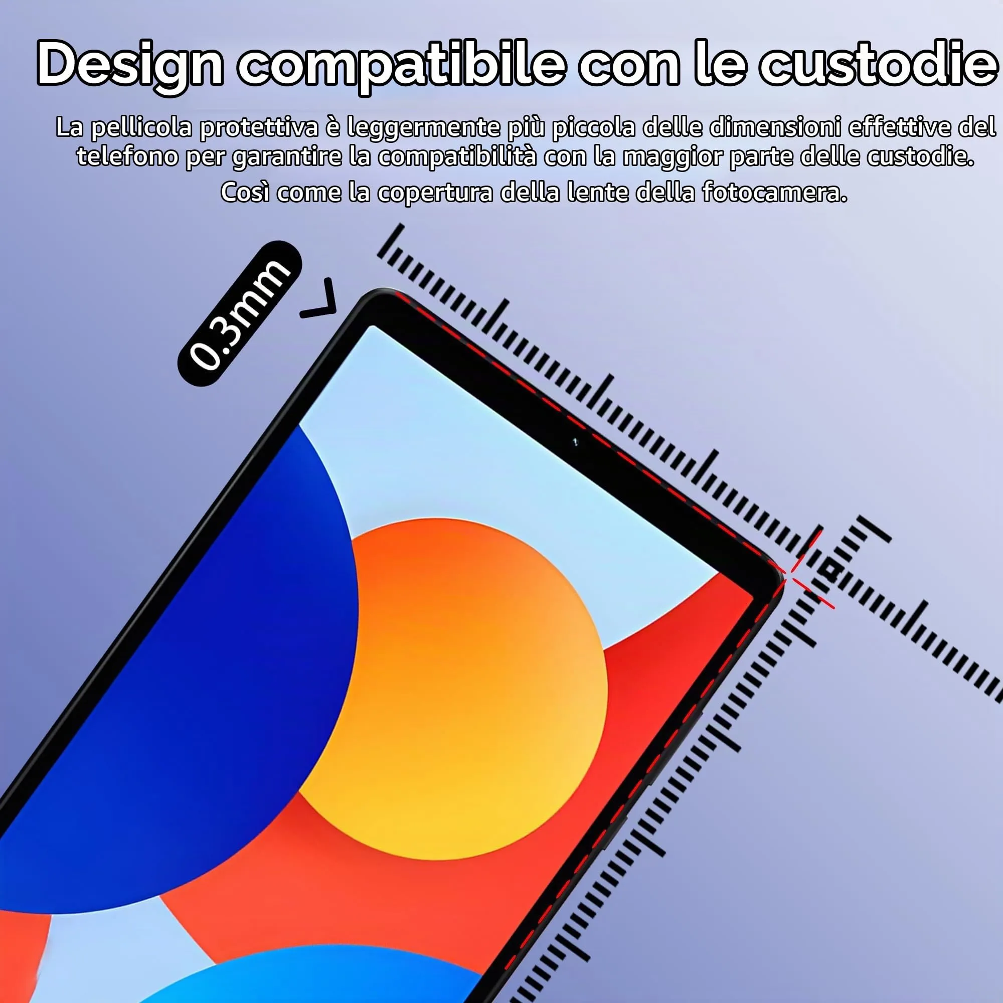CAUHENYEE Pellicola Protettiva per Xiaomi Redmi Pad SE 8.7" Vetro Temperato, Confezione da 3 HD Trasparente Pellicola Protettiva in Vetro Protettiva per Xiaomi Redmi Pad SE 8.7", AntiGraffio - immagine 3