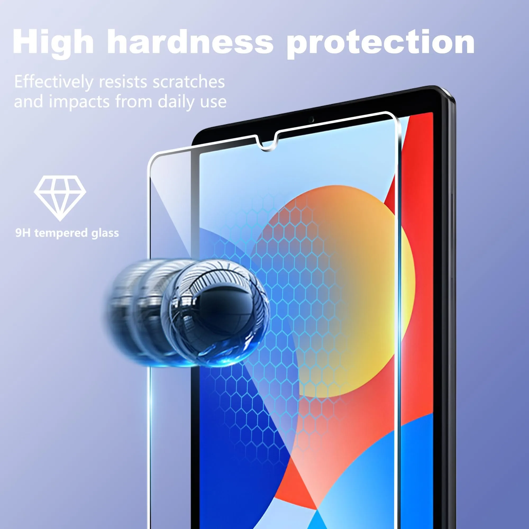 CAUHENYEE Pellicola Protettiva per Xiaomi Redmi Pad SE 8.7" Vetro Temperato, Confezione da 3 HD Trasparente Pellicola Protettiva in Vetro Protettiva per Xiaomi Redmi Pad SE 8.7", AntiGraffio - immagine 5