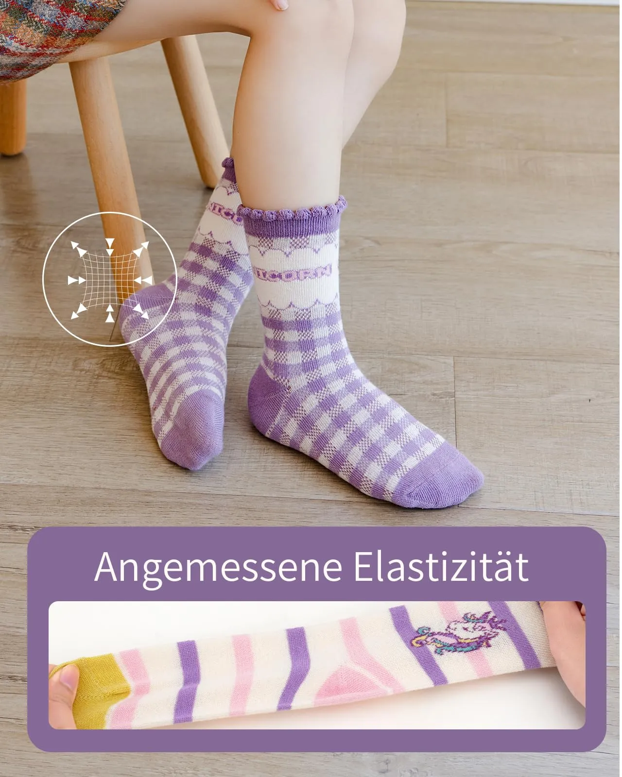 Kyopp 10 Paia Calzini per Bambini e Ragazze e Ragazzi Divertenti Calzini Animali in Cotone Unisex per Crew Socks 21-37 - immagine 6