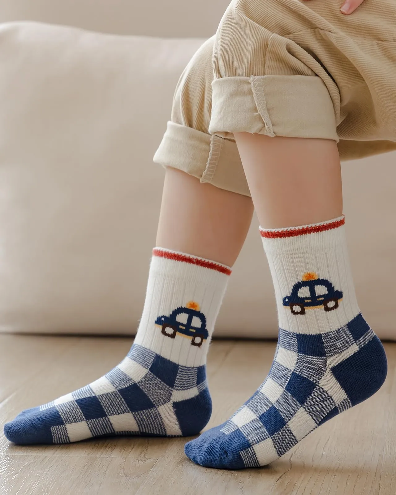 Kyopp 10 Paia Calzini per Bambini e Ragazze e Ragazzi Divertenti Calzini Animali in Cotone Unisex per Crew Socks 21-37 - immagine 3