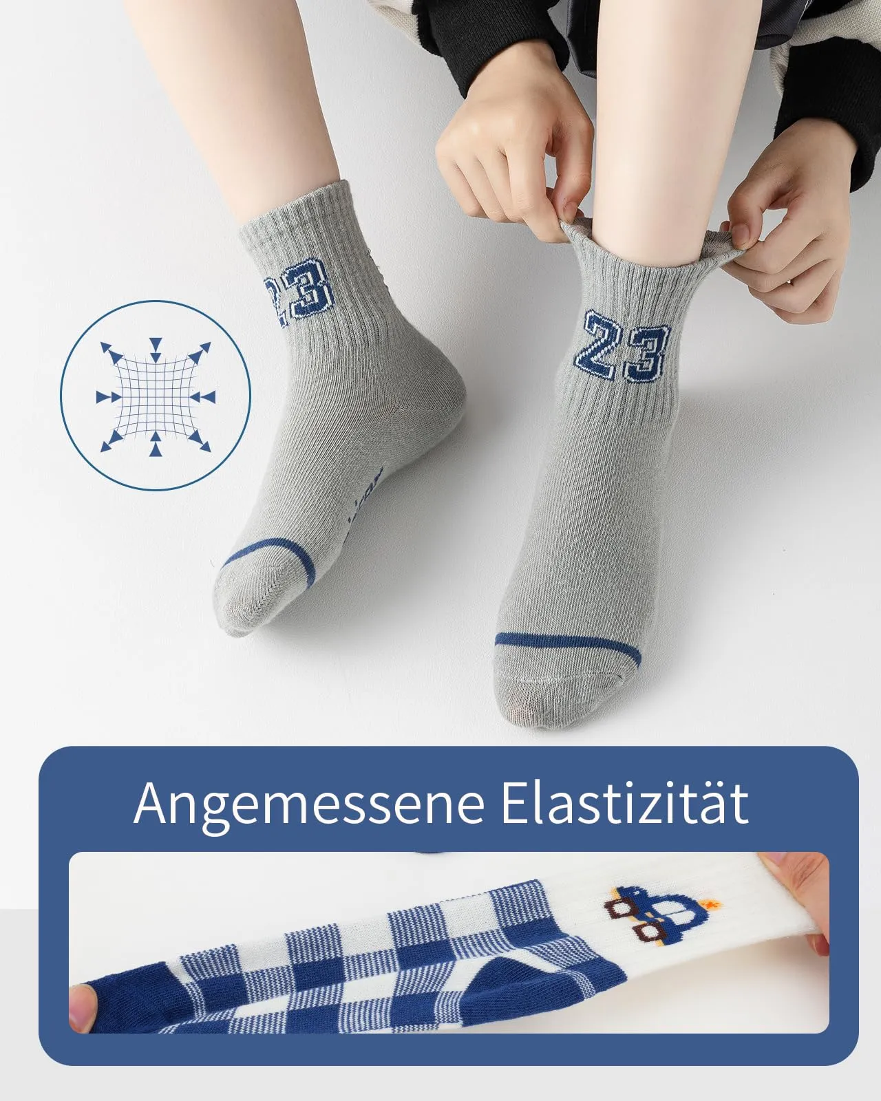 Kyopp 10 Paia Calzini per Bambini e Ragazze e Ragazzi Divertenti Calzini Animali in Cotone Unisex per Crew Socks 21-37 - immagine 5
