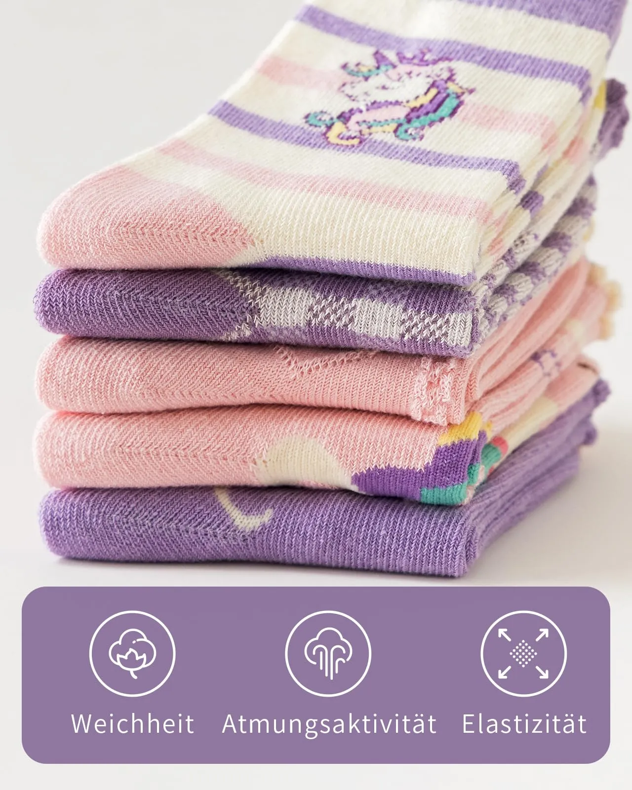 Kyopp 10 Paia Calzini per Bambini e Ragazze e Ragazzi Divertenti Calzini Animali in Cotone Unisex per Crew Socks 21-37 - immagine 7