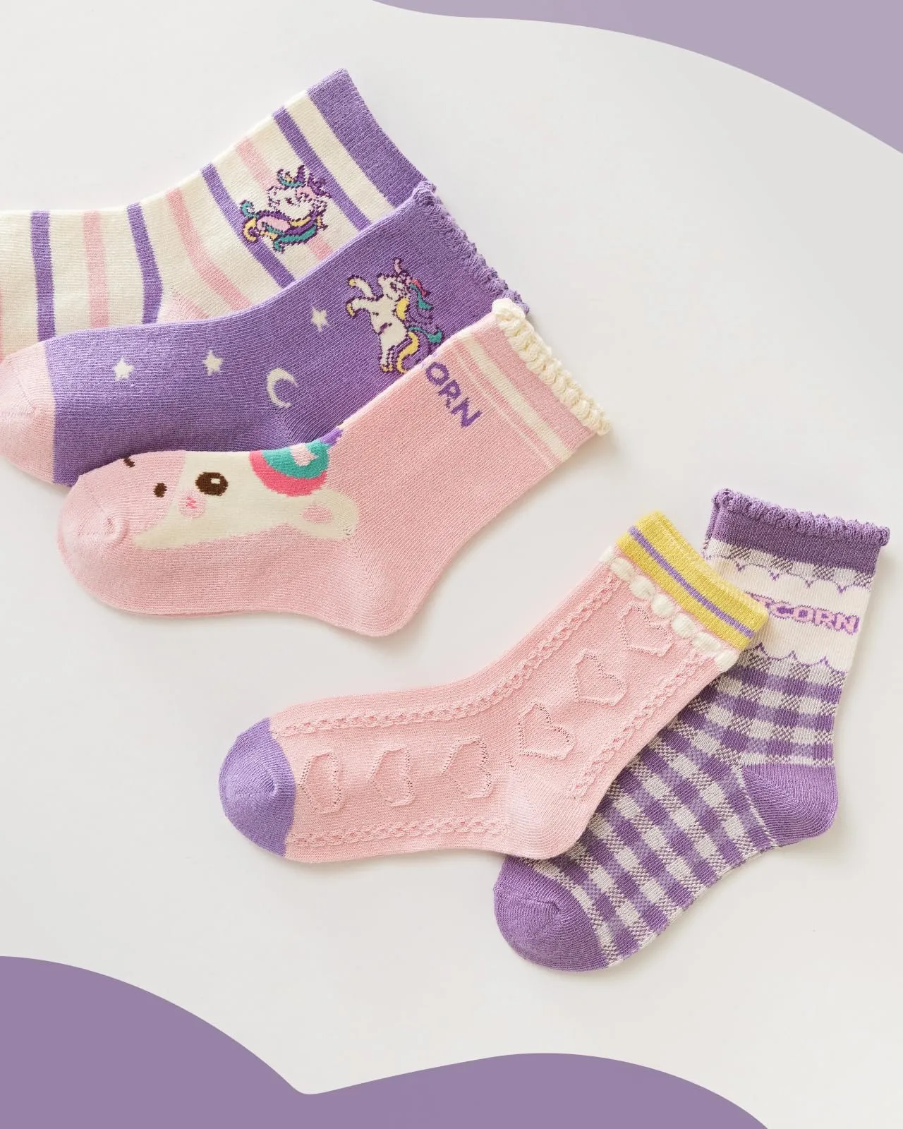 Kyopp 10 Paia Calzini per Bambini e Ragazze e Ragazzi Divertenti Calzini Animali in Cotone Unisex per Crew Socks 21-37 - immagine 9