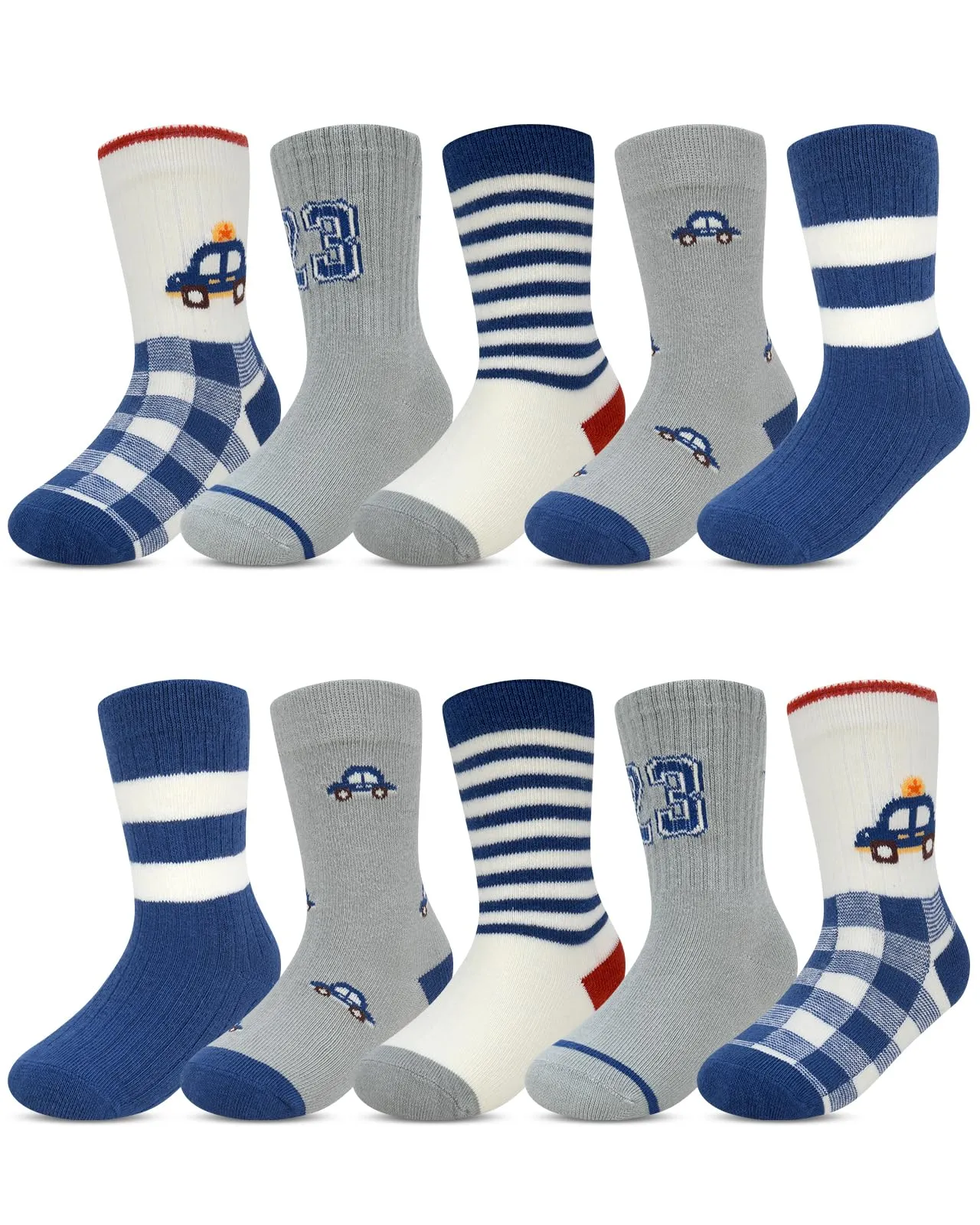 Kyopp 10 Paia Calzini per Bambini e Ragazze e Ragazzi Divertenti Calzini Animali in Cotone Unisex per Crew Socks 21-37 - immagine 1