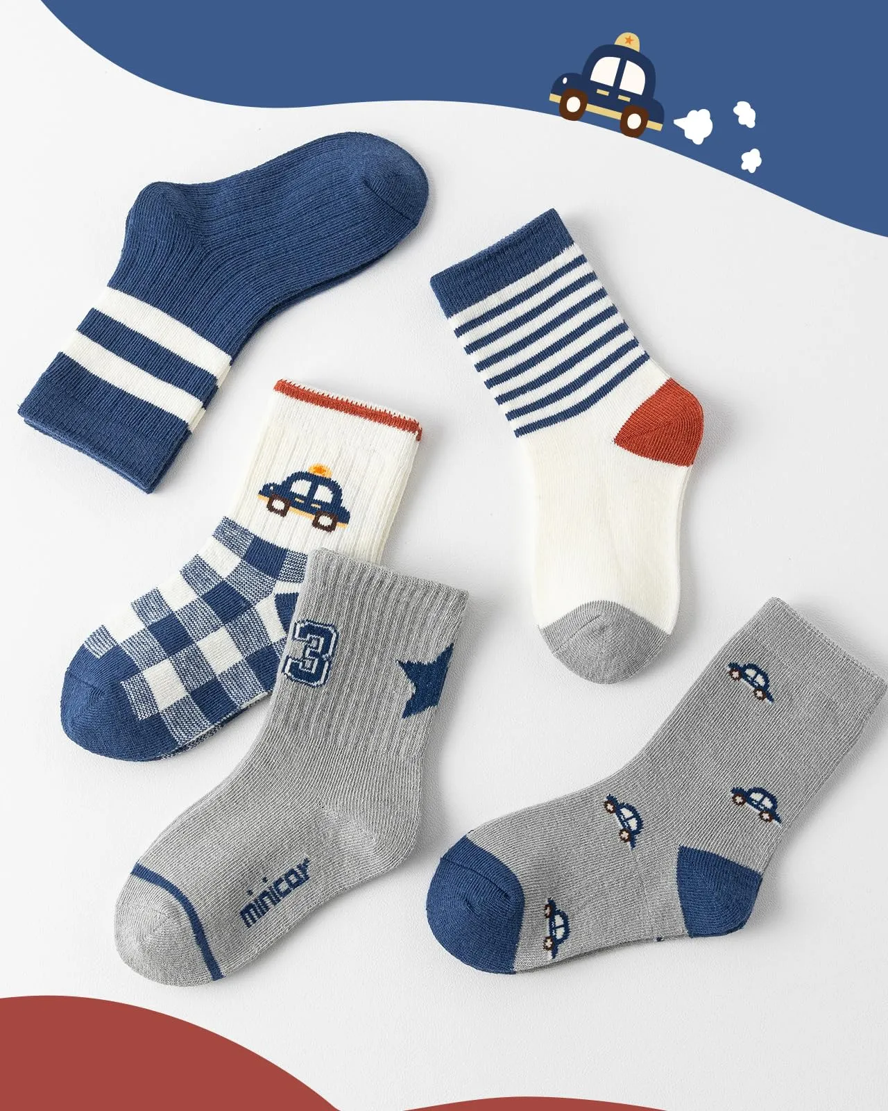 Kyopp 10 Paia Calzini per Bambini e Ragazze e Ragazzi Divertenti Calzini Animali in Cotone Unisex per Crew Socks 21-37 - immagine 8