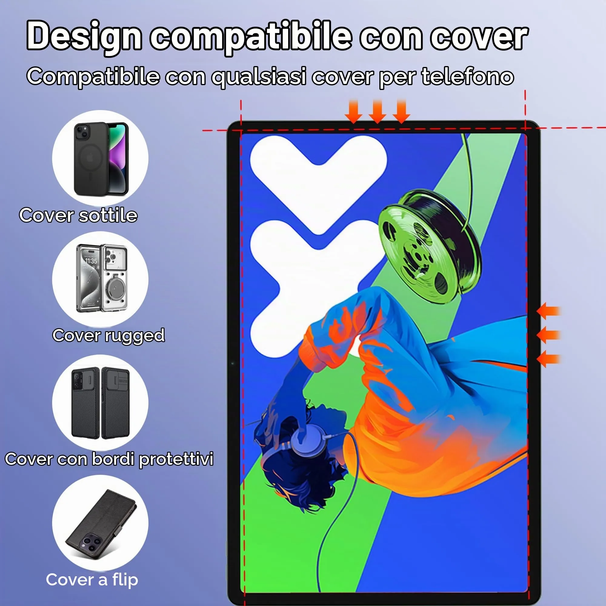CAUHENYEE Pellicola Protettiva per Lenovo ldea Tab Pro 12.7" 2025/Lenovo Yoga Tab Plus 12.7" 2025 Vetro Temperato, AntiGraffio - immagine 3