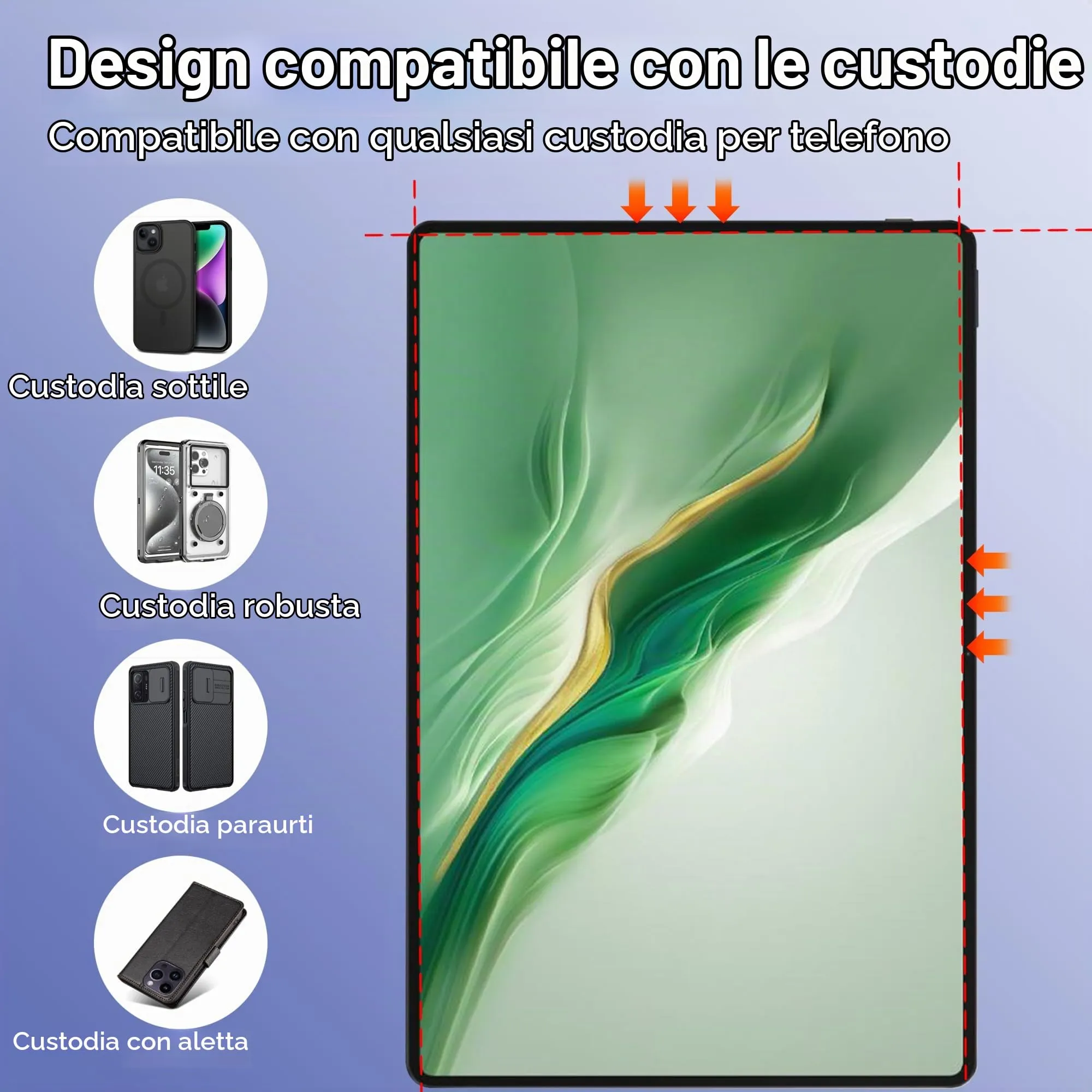 CAUHENYEE Pellicola Protettiva per Honor Magic Pad 2 12.3" Vetro Temperato, Confezione da 2 HD Trasparente Pellicola Protettiva in Vetro Protettiva per Honor Magic Pad 2 12.3", AntiGraffio - immagine 4