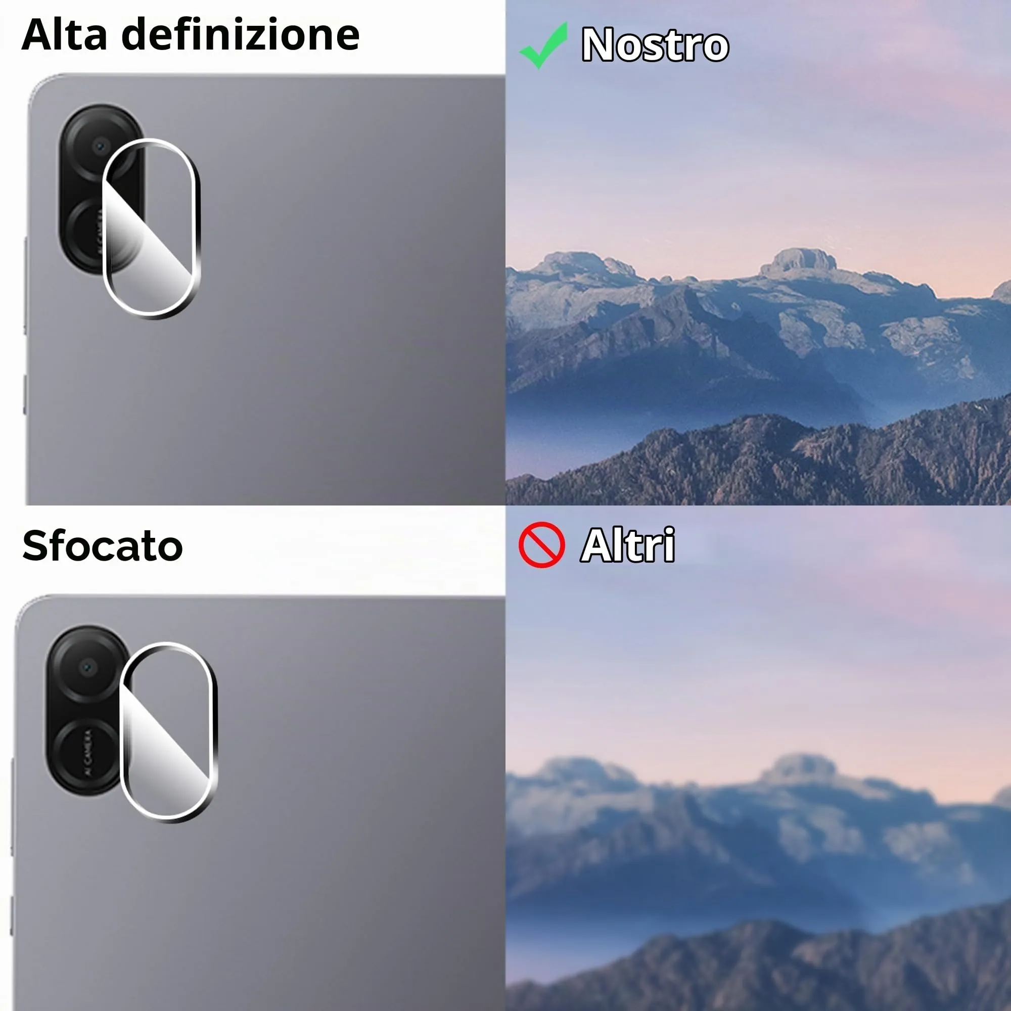 CAUHENYEE Pellicola per Honor Pad X8a / Honor Pad X8b (2024/2026) 11" Vetro temperato, 2X Pellicola protettiva in Vetro Temperato + 2X Protezione Fotocamera, Pellicola per Honor Pad X8a Kids Edition - immagine 3