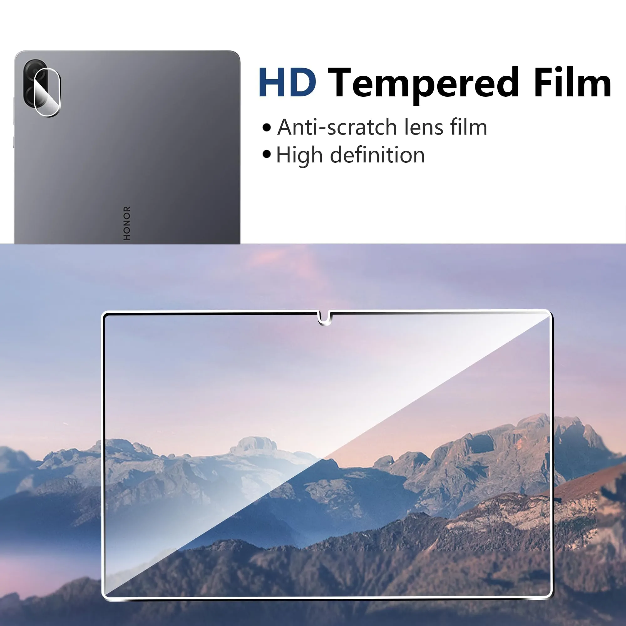 CAUHENYEE Pellicola per Honor Pad X8a / Honor Pad X8b (2024/2026) 11" Vetro temperato, 2X Pellicola protettiva in Vetro Temperato + 2X Protezione Fotocamera, Pellicola per Honor Pad X8a Kids Edition - immagine 5