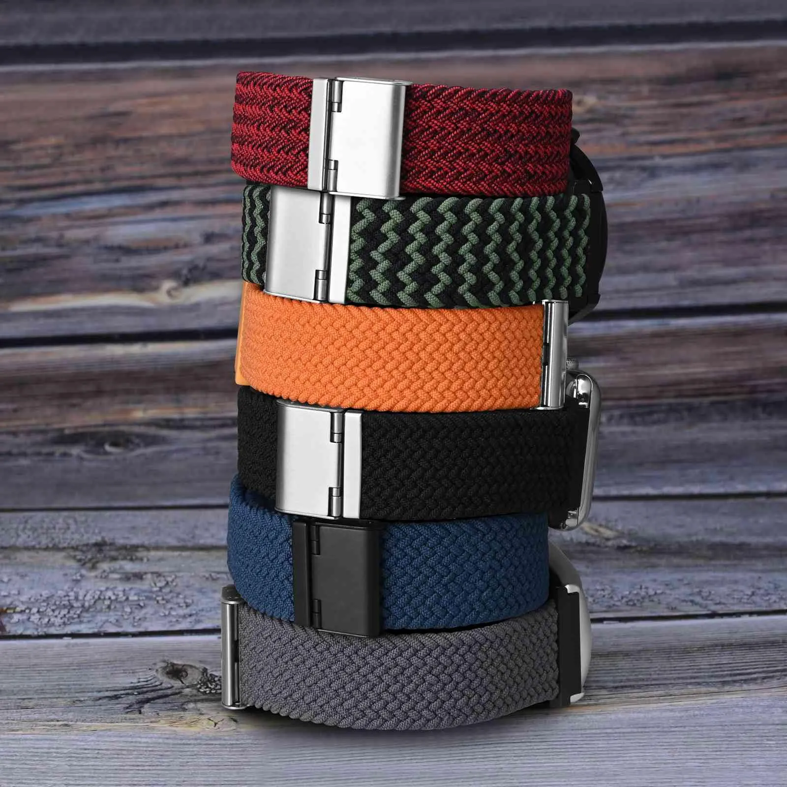 WOCCI 18mm Intrecciato Nylon Cinturino per Orologio da Uomo e da Donna, Regolabile Fibbia Dorata (Galassia) - immagine 8