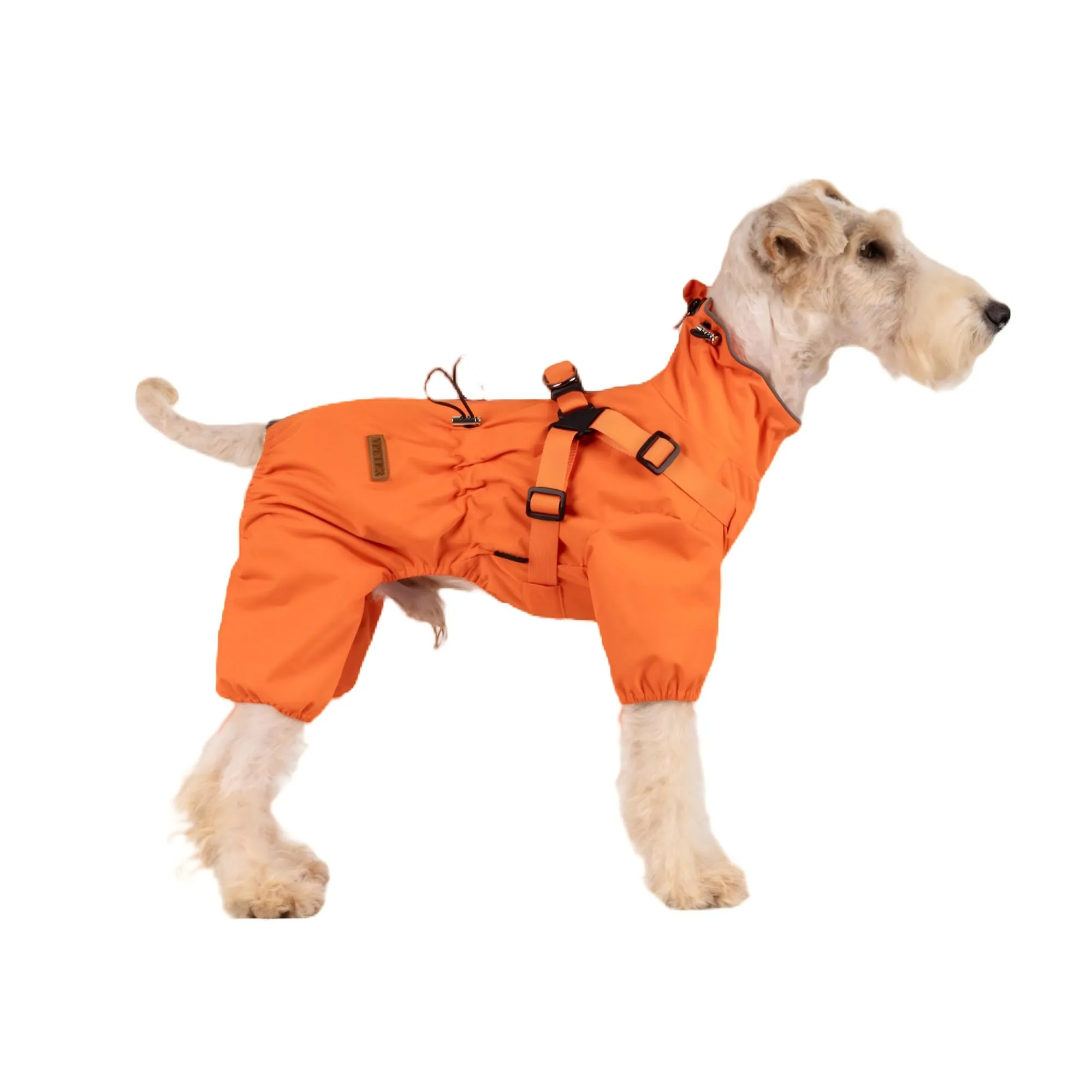 BT Bear Impermeabile con Pettorina per Cani, Giacca Regolabile a 4 Zampe per Cani con Pettorina Tuta Riflettente Impermeabile per Cani di Taglia Piccola e Media, Arancione XL - immagine 2